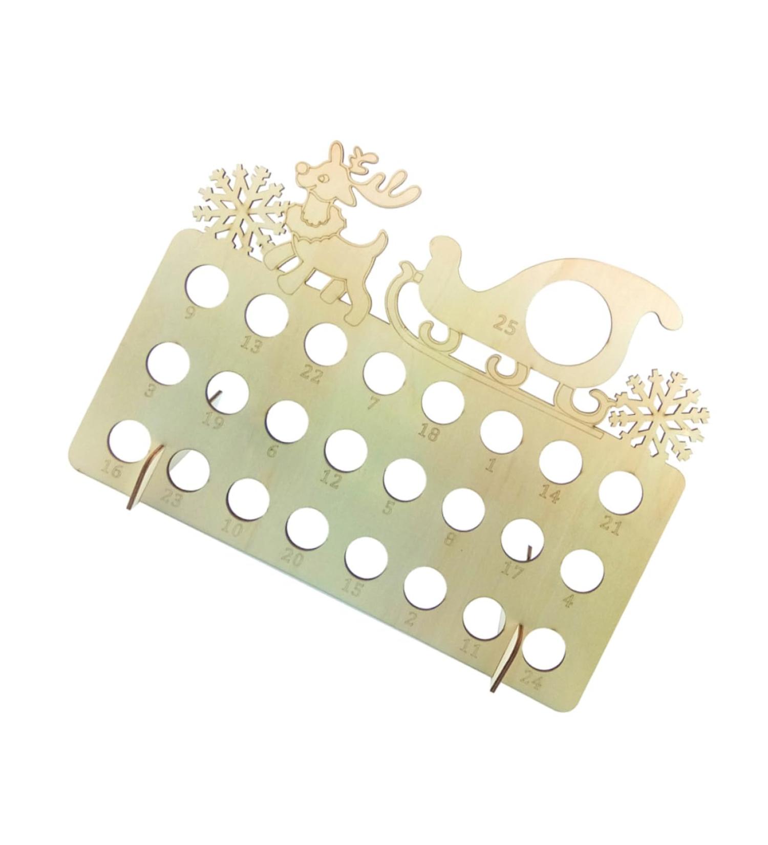 TOVINANNA 1pc Christmas DIY Advent Christmas for Kids Xmas Chocolate Rack Calendar Pull The Cart Wooden As Shown 40X13X30CM - Buy Online on GoSupps.com