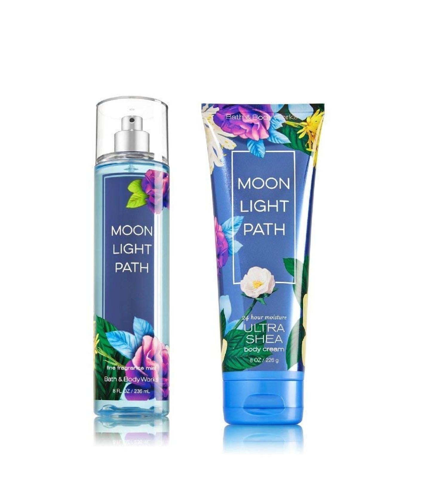 Bath & Body Works - Signature Collection - Moonlight Path - Fine Fragrance Mist 8 Fl Oz & Triple Moisture Body Cream 8 Fl Oz - Buy Online on GoSupps.com