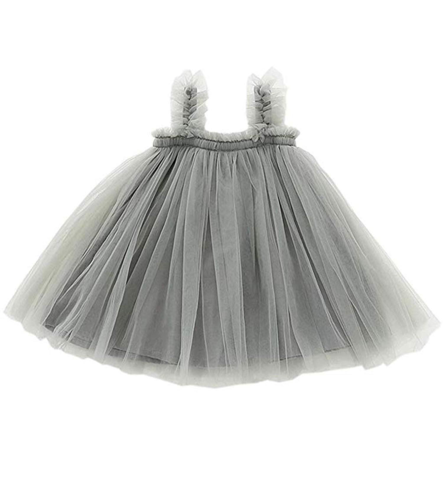 Ugitopi Baby Girls Toddler Tutu Dress | Sleeveless Princess Tulle Sundress | Size 9-36 Months | 2 Years | B-Gray - Buy Online on GoSupps.com