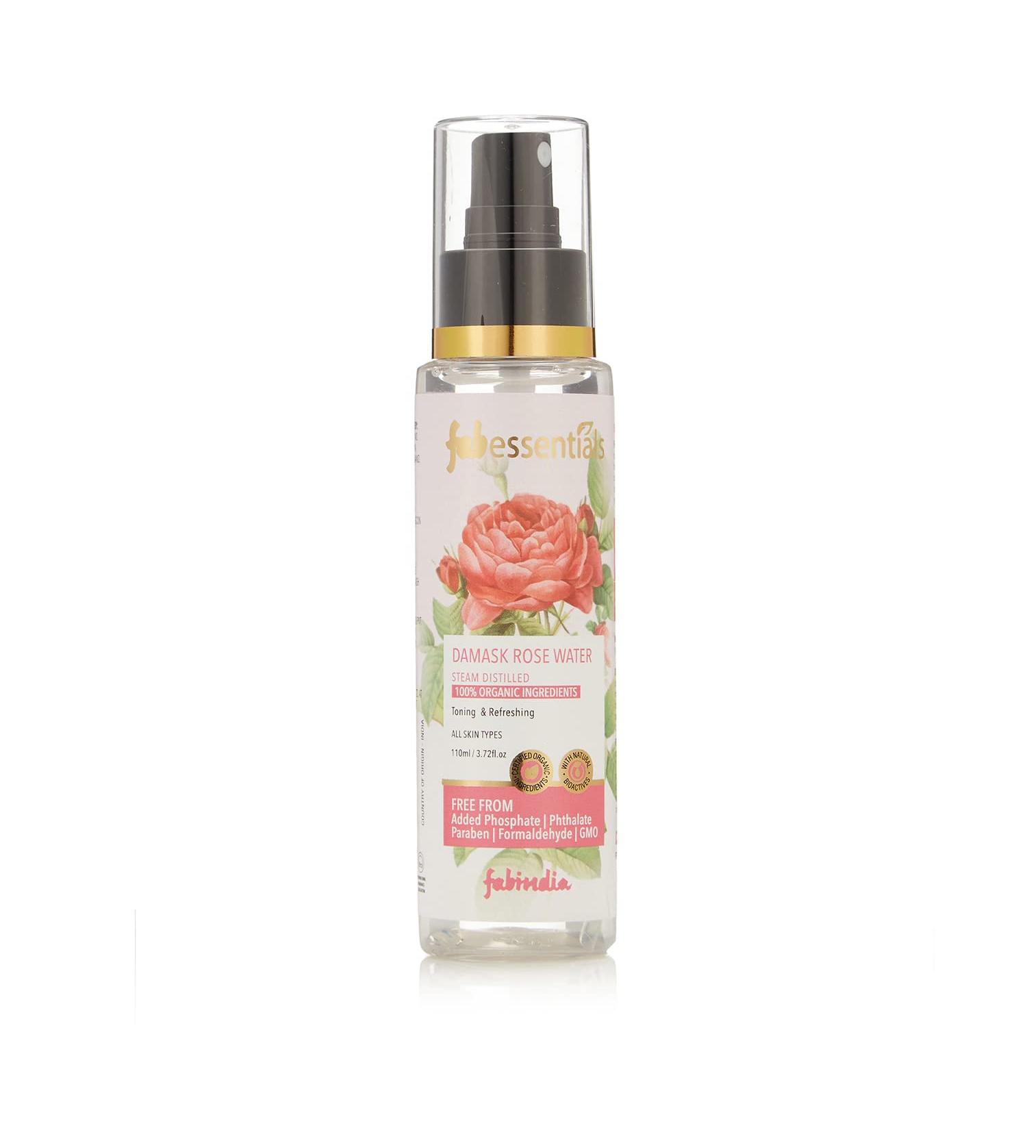 Damask Rose Water 110ml - Refreshing Face Toner & Hydrating Spray for Glowing Skin | Natural Gulab Jal - Buy Online on GoSupps.com