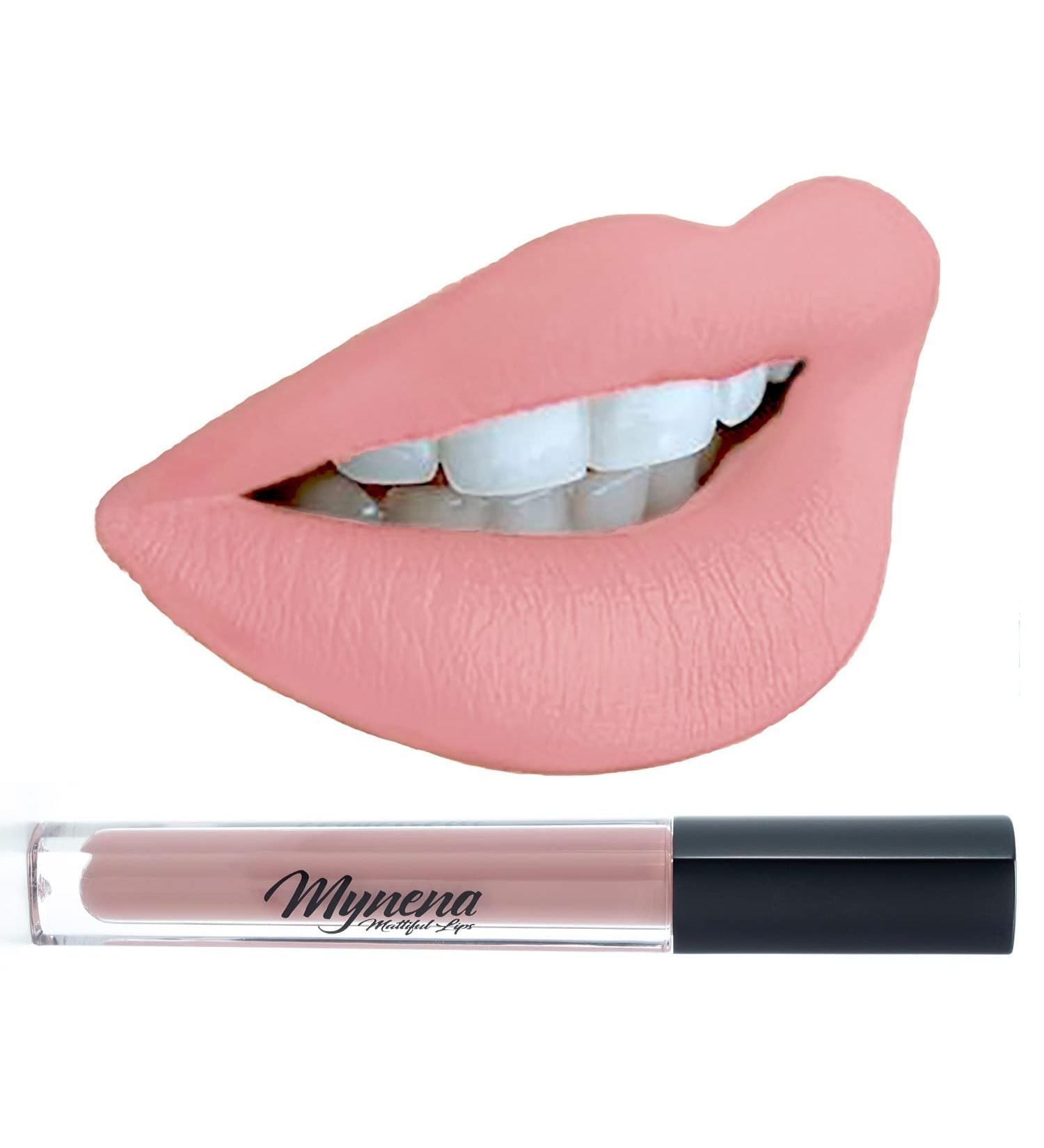 Mynena Rosy Peach Matte Lipstick - Long Lasting, Waterproof, Lightweight | Talc-Free, Mica-Free, Gluten-Free, Paraben-Free - Buy Online on GoSupps.com