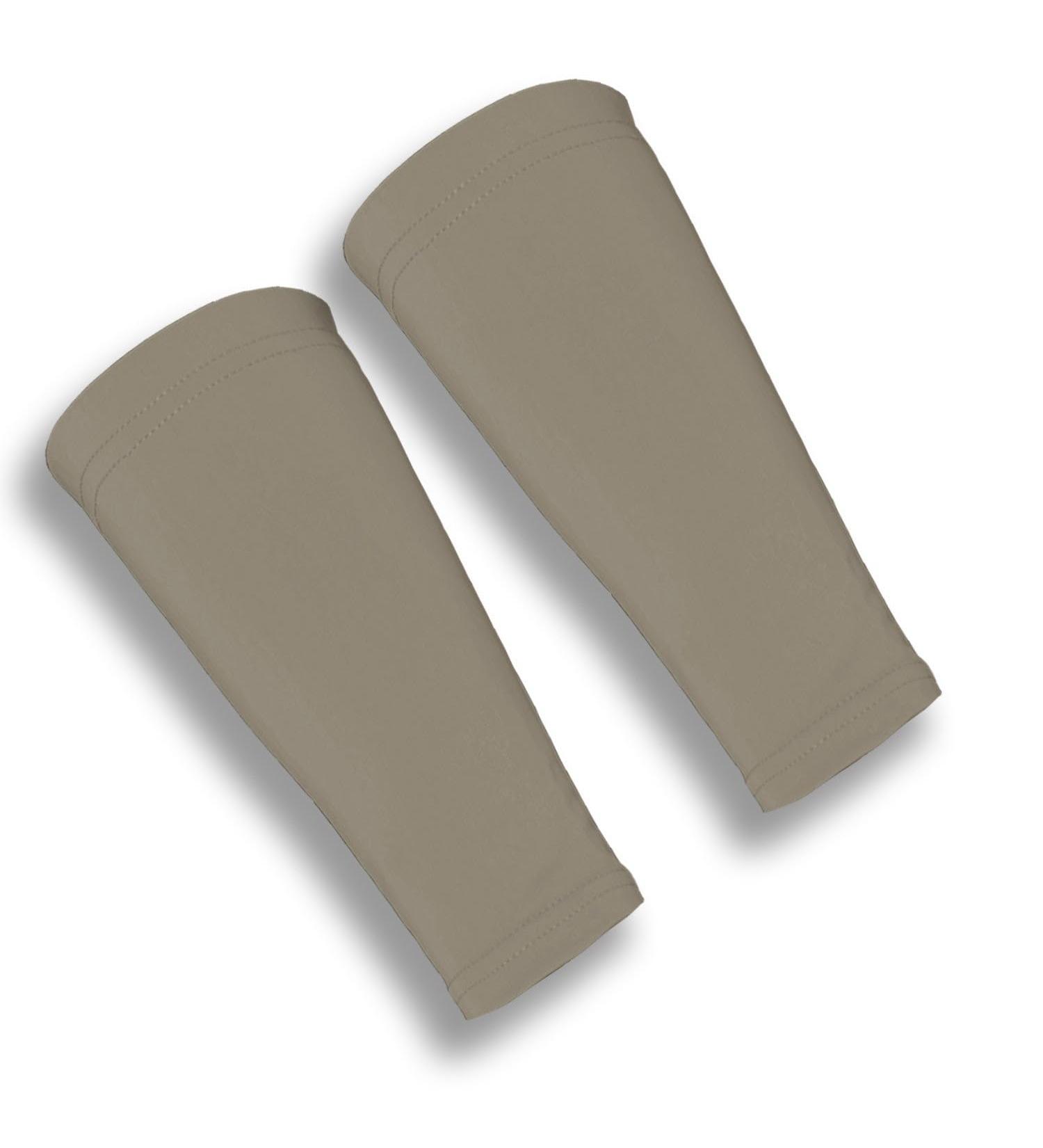 SKINGUARDS Skin Protection Forearm Sleeves + Protects Aging or Thin Skin + UV Protection - Unisex + Made in USA (Pair of Thin Skin Forearm Covers) (Cappuccino Petite)