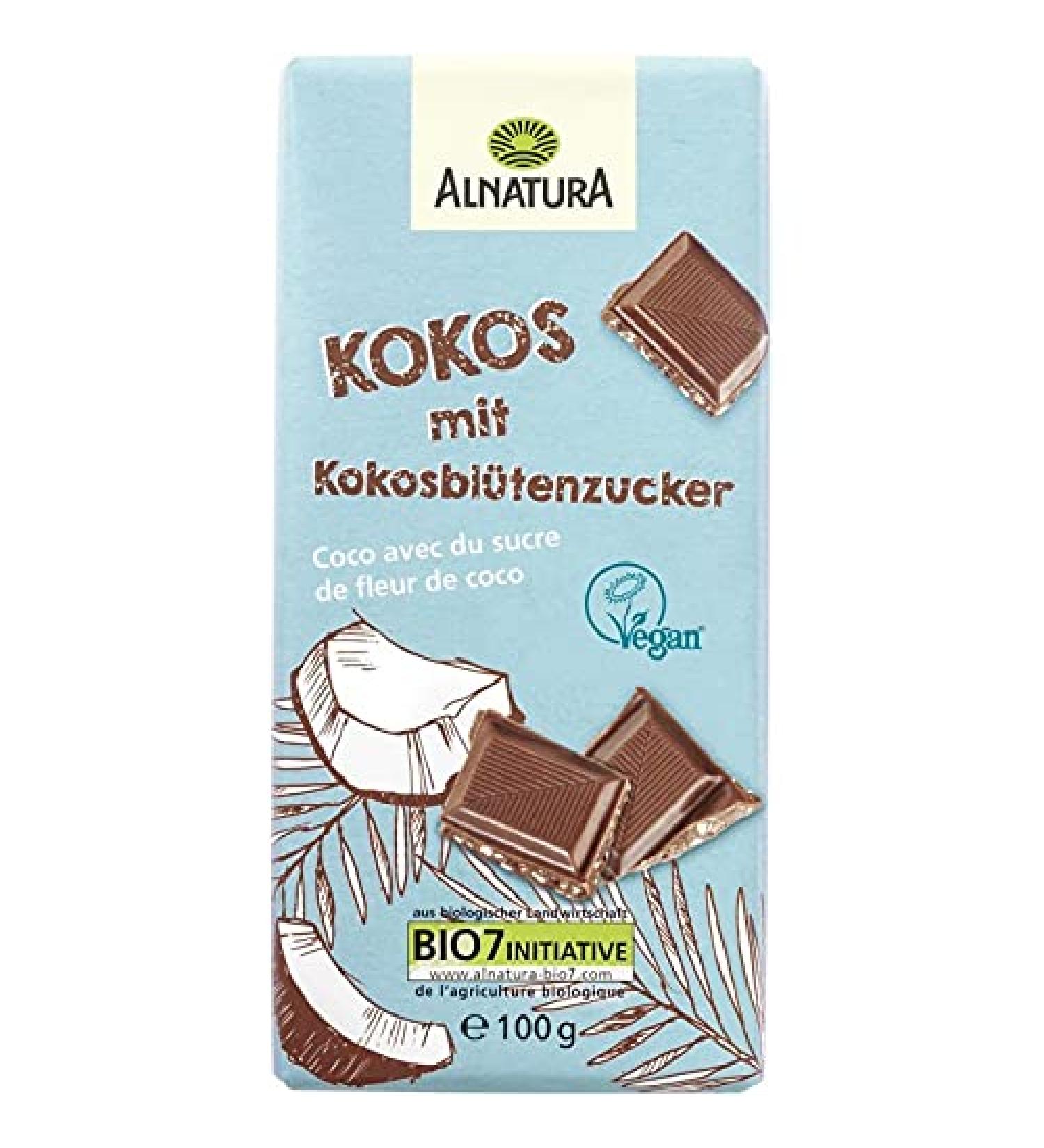 ALNATURA - Coconut Chocolate With Flower Syrup 100G - Pack of 4 - Special Offer - Buy Online on GoSupps.com