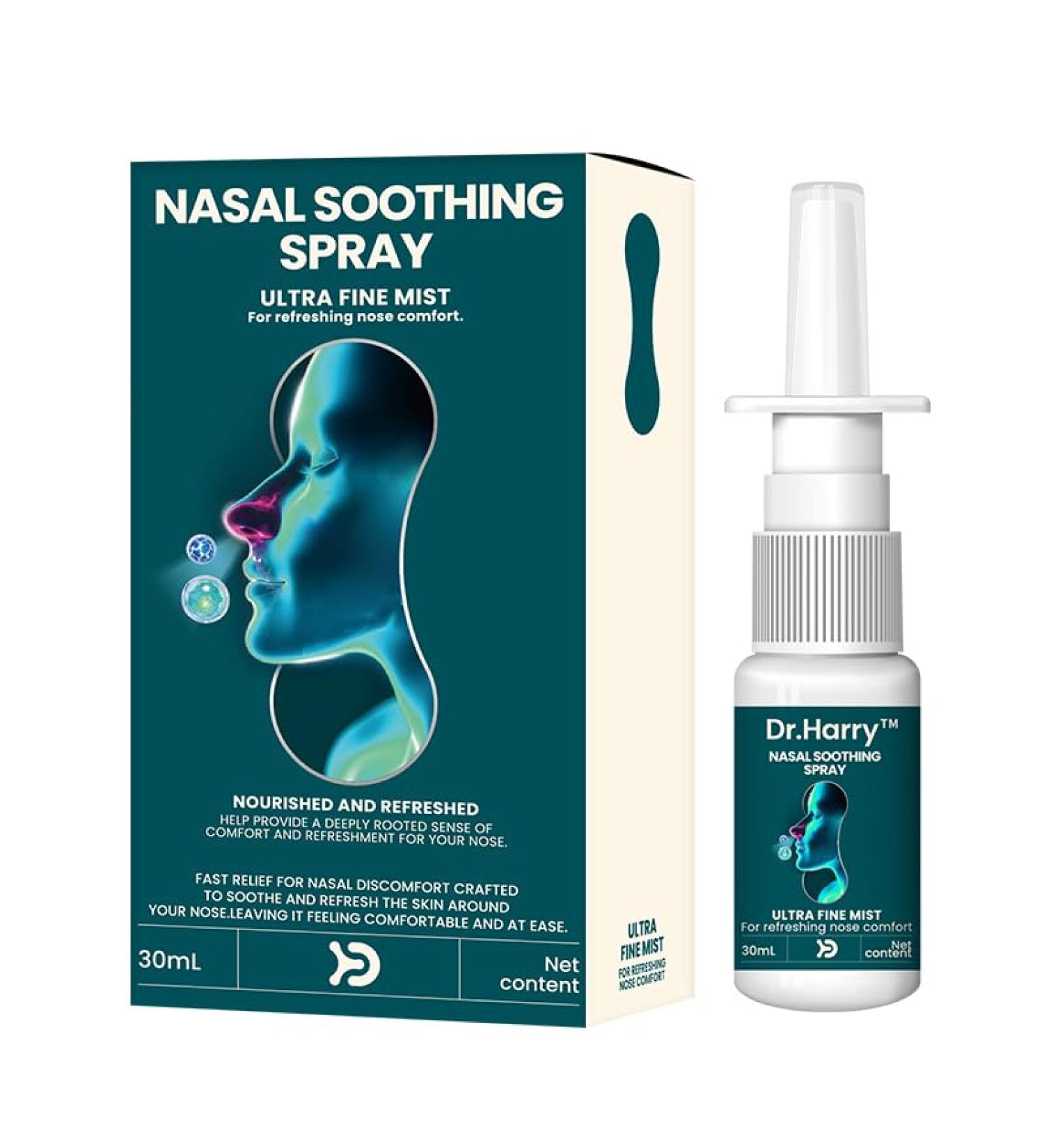 DR.HARRY Premium Saline Nasal Moisturizing Spray Instantly Soothing Nasal Mist Nose Spray Non-Medicated Relief 30ml(1 pc)