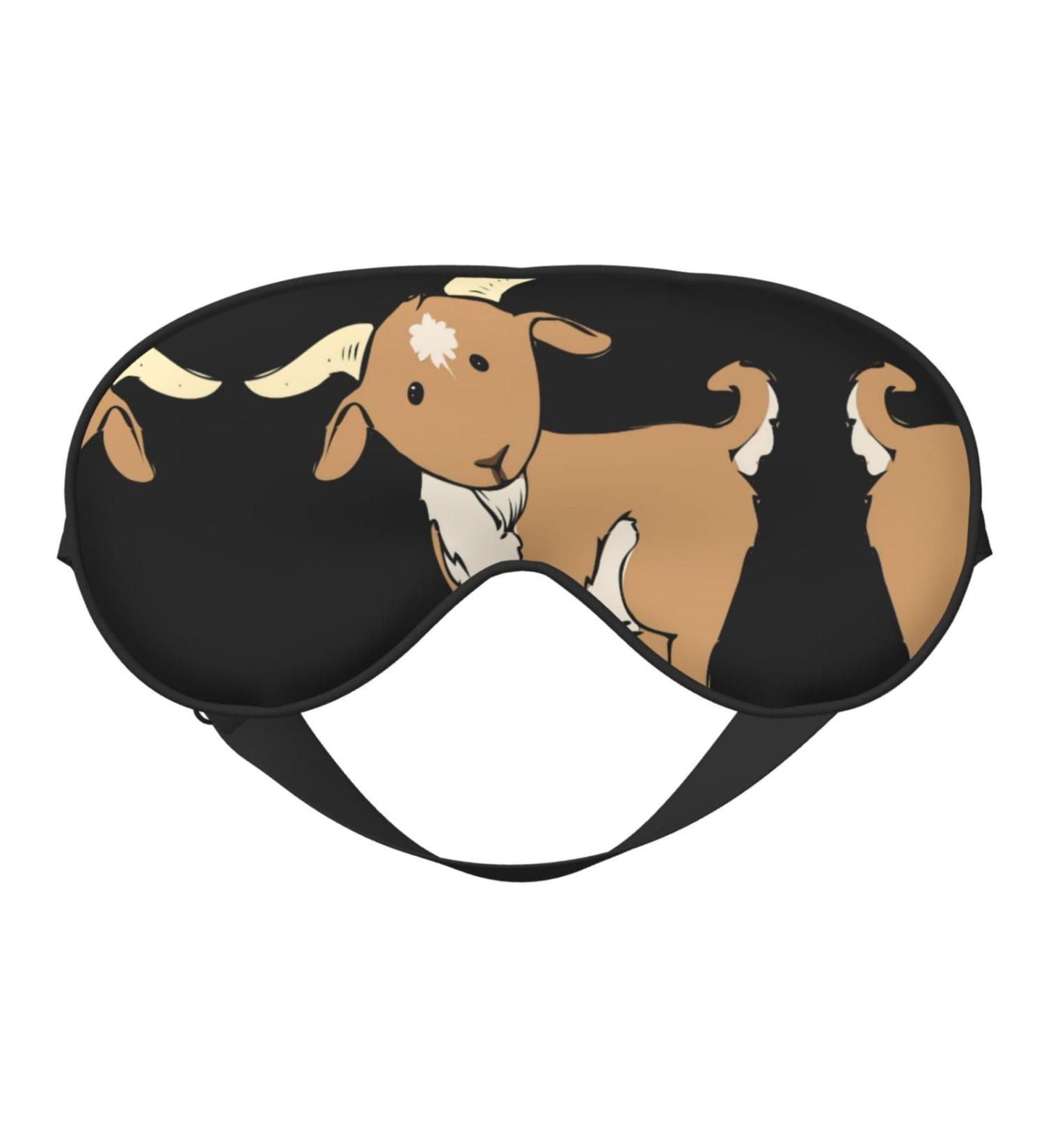 Brown Goat Print Unisex Sleep Eye Mask | Soft Comfort Eye Shade for Travel Yoga & Shift Work - Buy Online on GoSupps.com