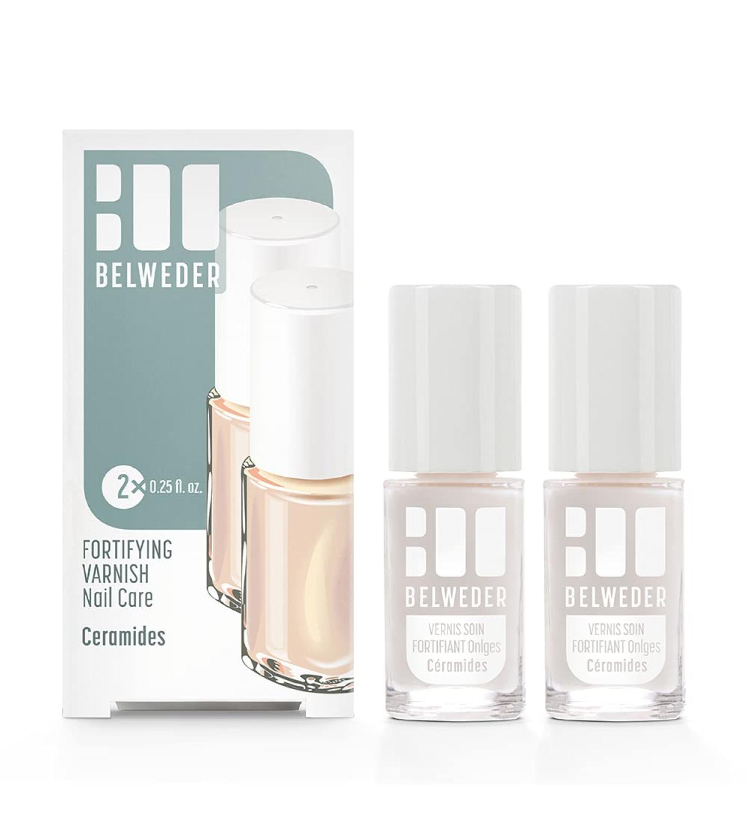 BELWEDER x2 Fortifying & Hardening Nail Polish with Ceramides 2x7.5 ml For Weak Split and Brittle Nails Semi-Transparent Fortifies Seals & Protects Enriched with Vegetable Ceramides - Buy Online on GoSupps.com