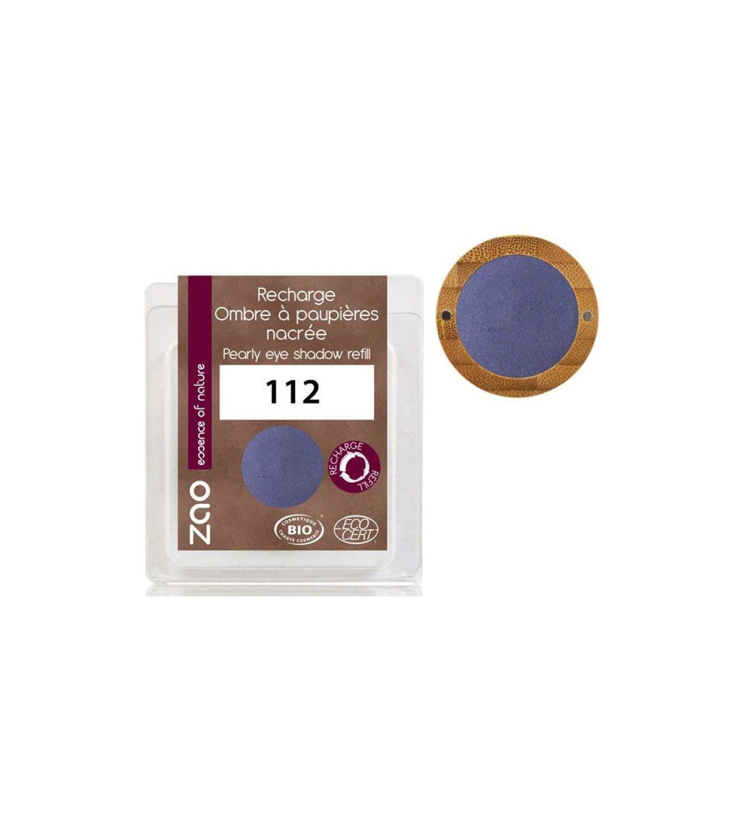 ZAO REFILL Pearly Eyeshadow 112 azure blue eye shadow refill shimmering / pearlescent