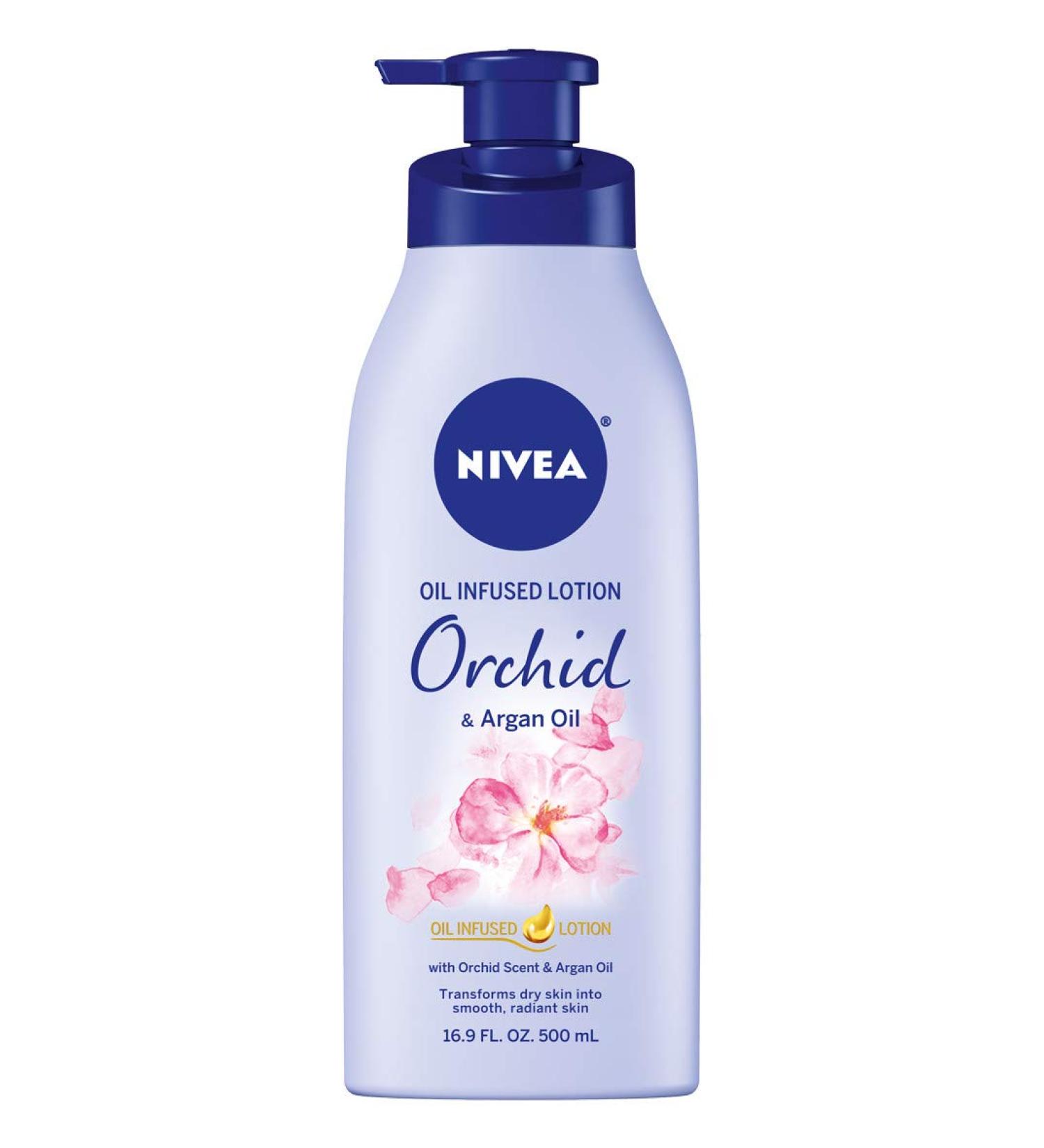 Nivea Oil Infused Lotion Orchid & Argan Oil | 16.9 fl oz (500 ml) - Nourishing Moisture - Buy Online on GoSupps.com