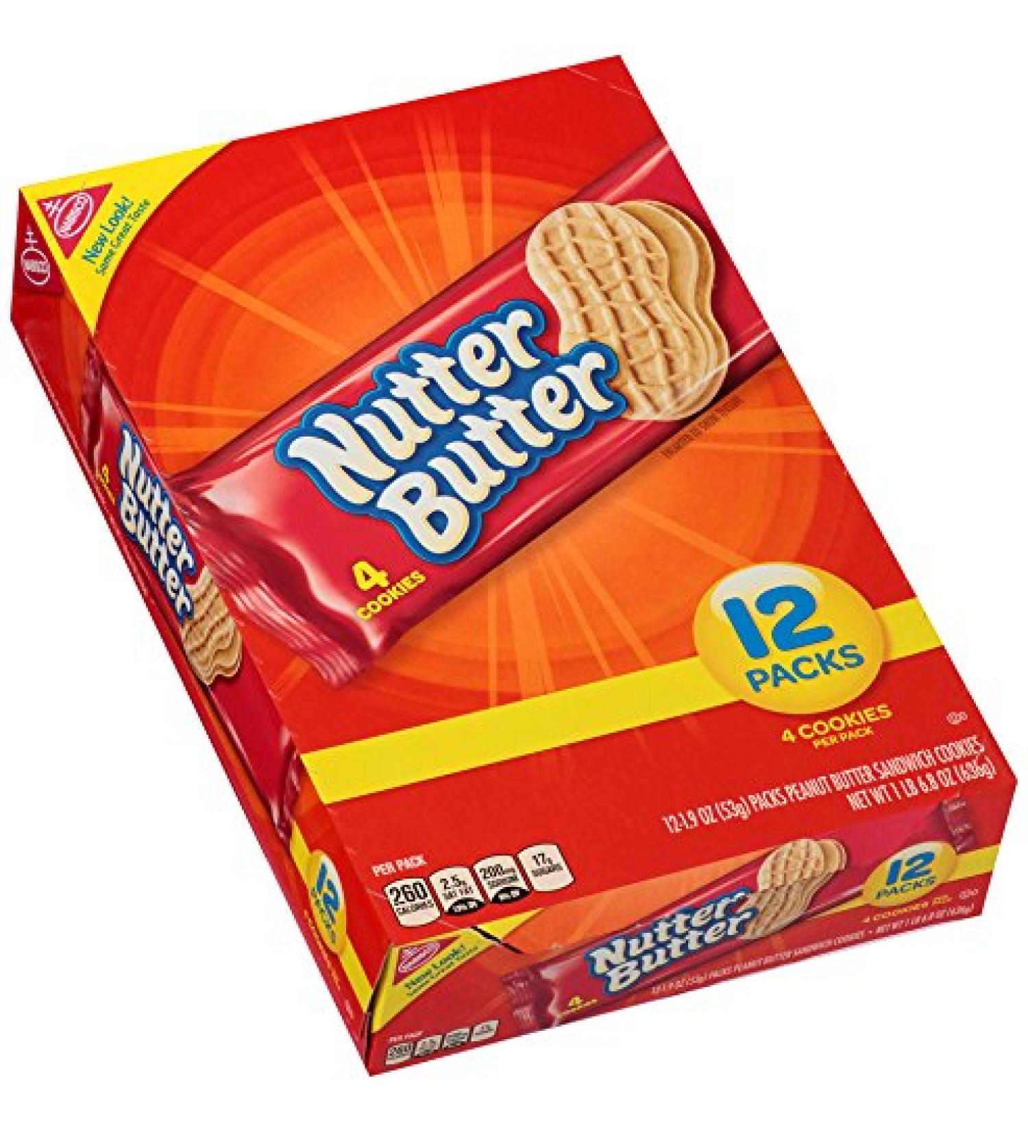 Nabisco Nutter Butter Peanut Butter Sandwich Cookies 12 Ct 16.7oz Box (Pack of 2) - Delicious Snack for Peanut Butter Lovers! - Buy Online on GoSupps.com