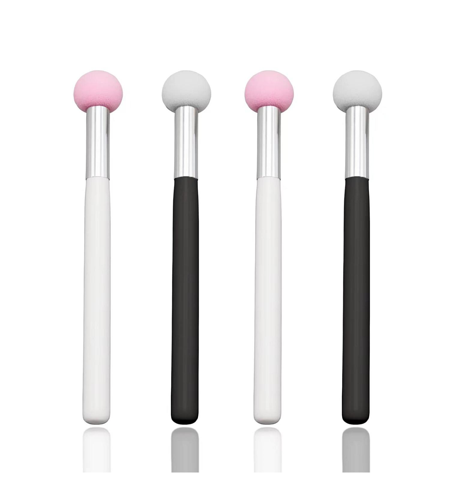 4 Pack Makeup Brushes Set - Foundation, Powder, Eyebrow, Concealer Applicator Brushes (Black+White) - Buy Online on GoSupps.com