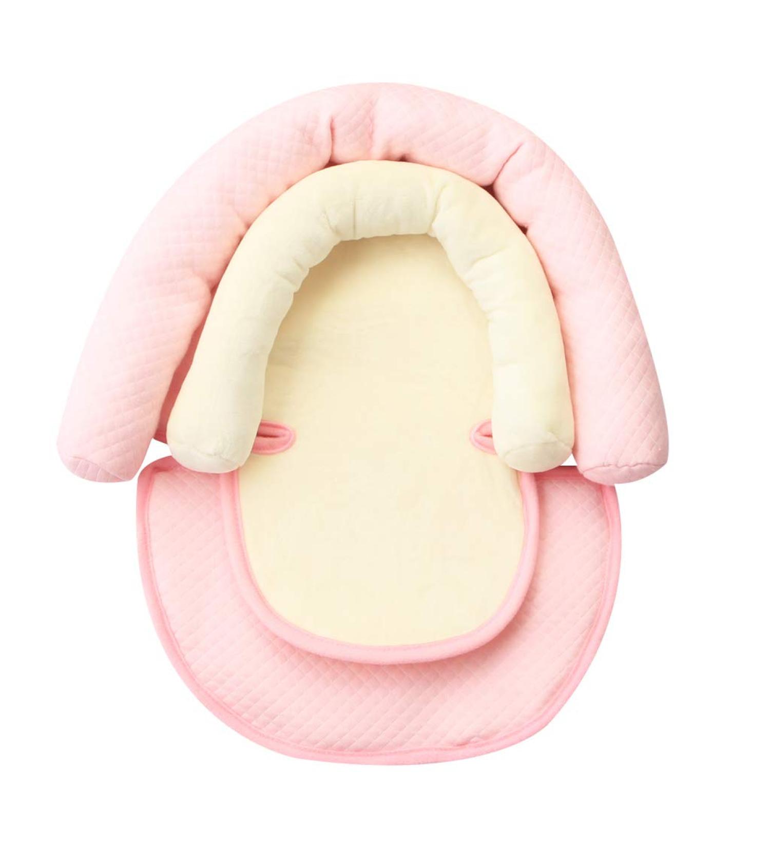 KAKIBLIN 2-in-1 Baby Head Support - Soft Infant Head & Body Support for Car Seat & Stroller, Light Pink - Buy Online on GoSupps.com