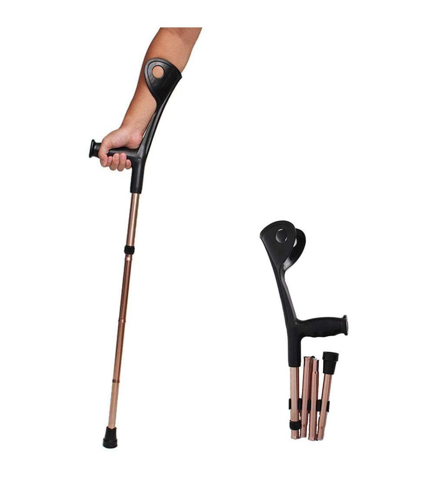 Crutch Folding Elbow Aluminum Alloy Four Folds Elbow Forearm Crutch Elbow Crutches Foldable Ultralight Aluminum Assistance Hight Adjustable with Comfy Handle Surprise Gift - Buy Online on GoSupps.com