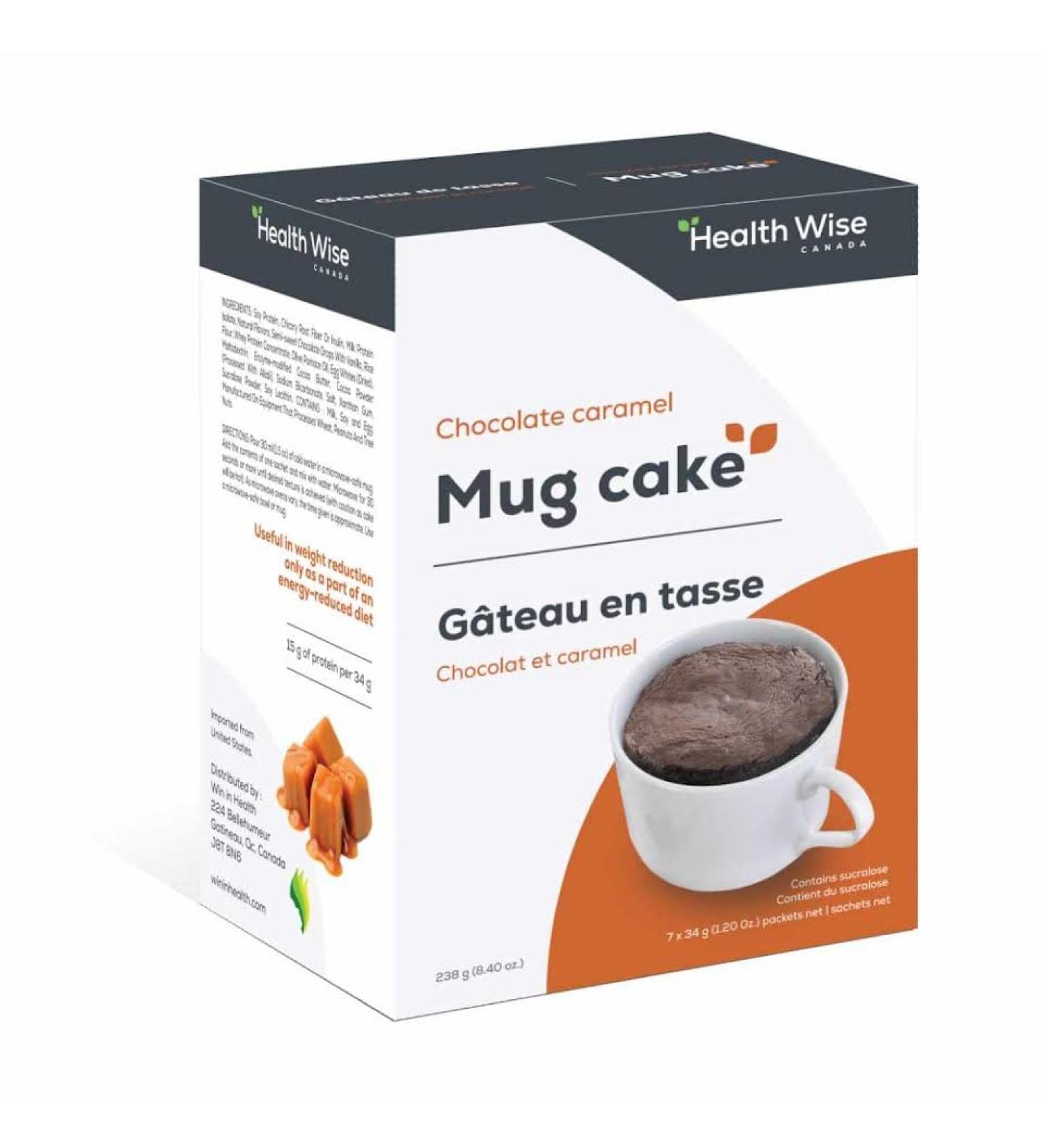 Health Wise Chocolate Caramel Mug Cake 15g protein 7 packets