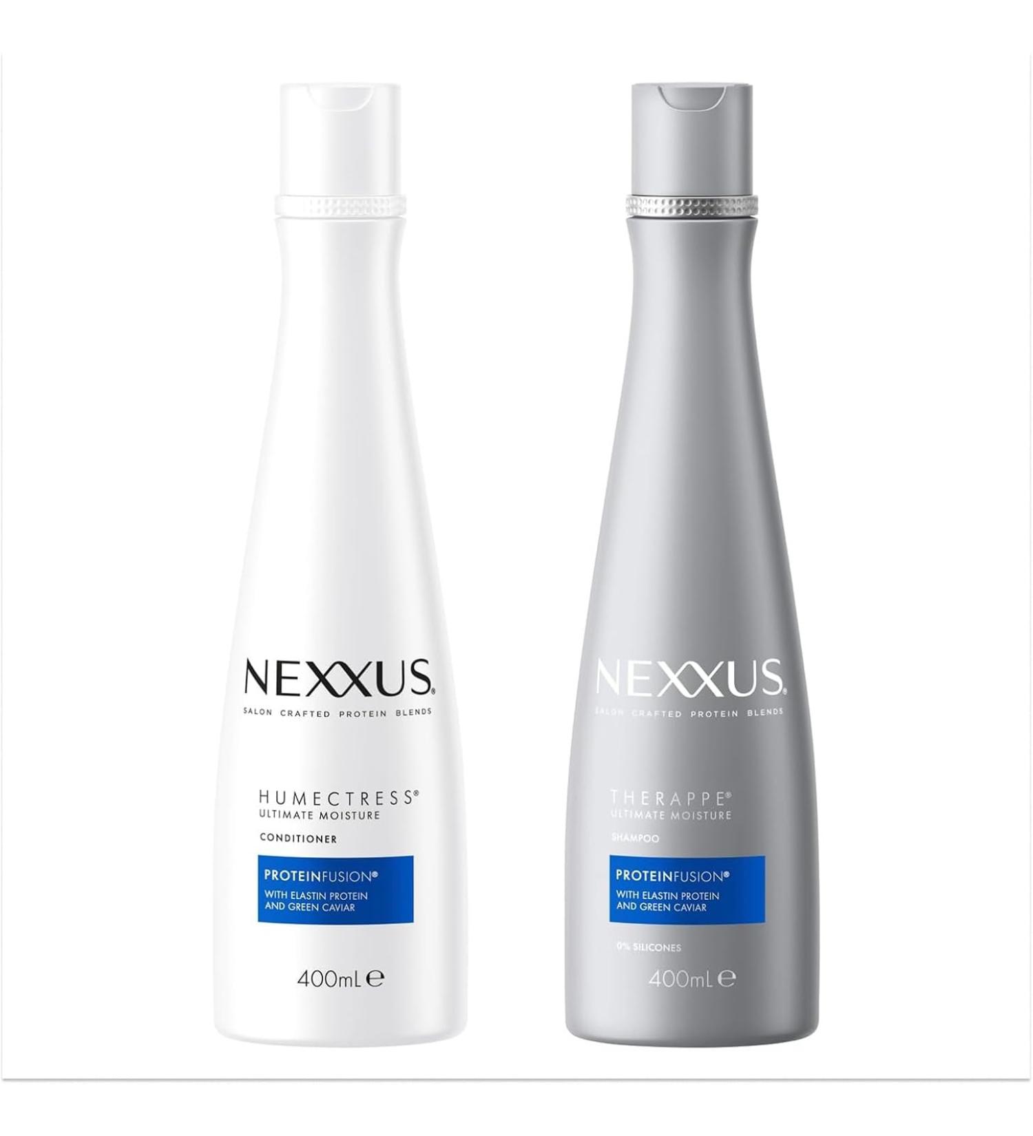 Nexxus Therappe Shampoo 1x 400ml & Humectress Conditioner 1x 400ml with Elastin and Green Caviar for dry hair - soft well-groomed and hydrated hair - Buy Online on GoSupps.com
