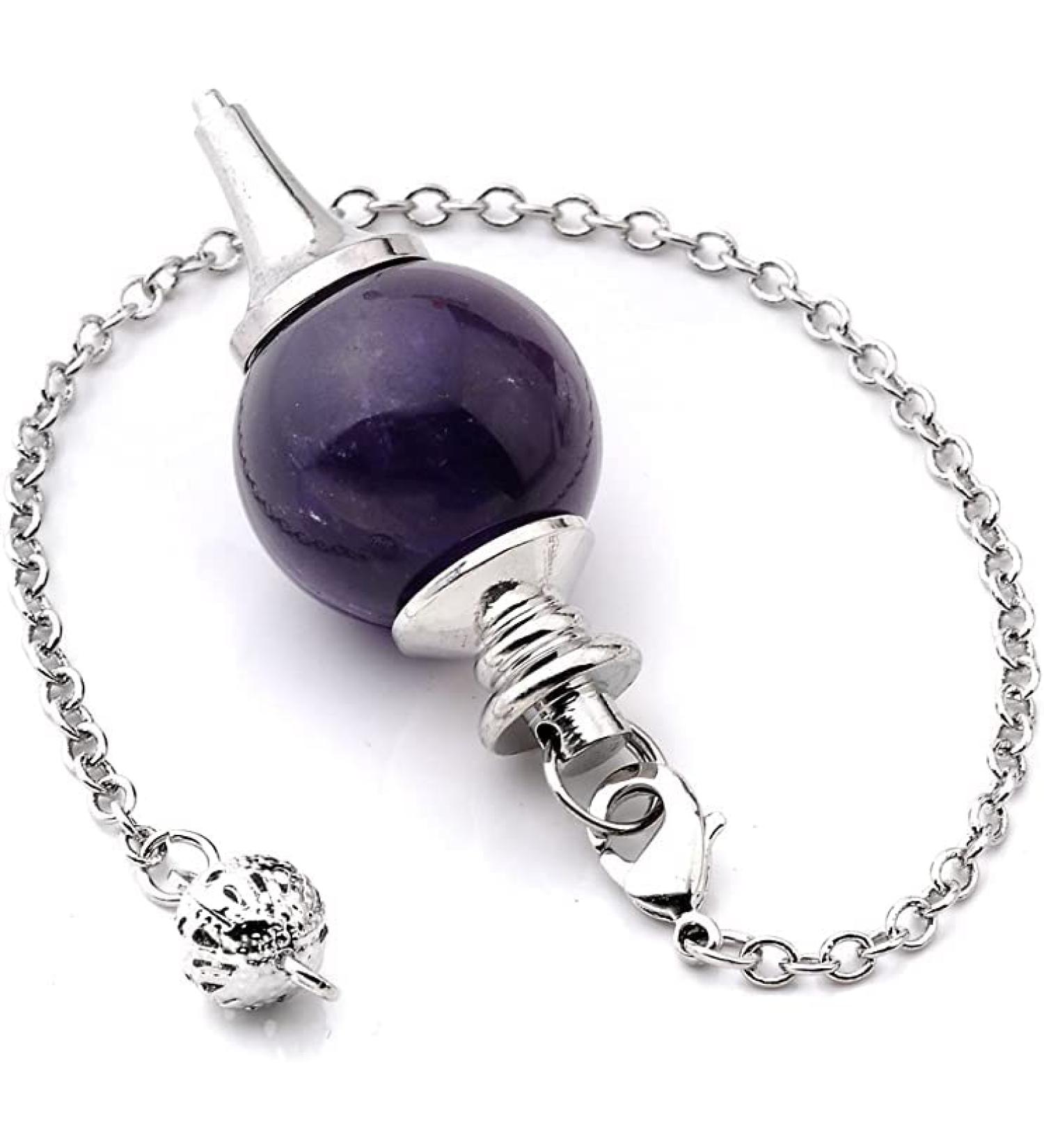 Pendulum Amethyst with chain |Water drop pendulum made of natural gem |Heilstein pendulum for radiesthesia |Sephoroton pendulum 4cm and 17cm chain-crystal pendulum Amethyst ...