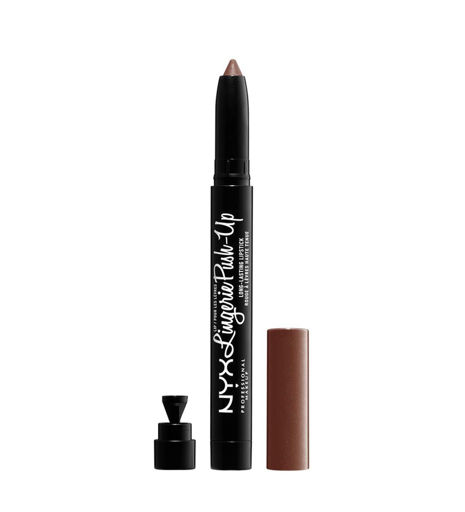 NYX Lip Lingerie Push-Up Plumping Lipstick - Teddy (Warm Rich Brown) - Buy Online on GoSupps.com