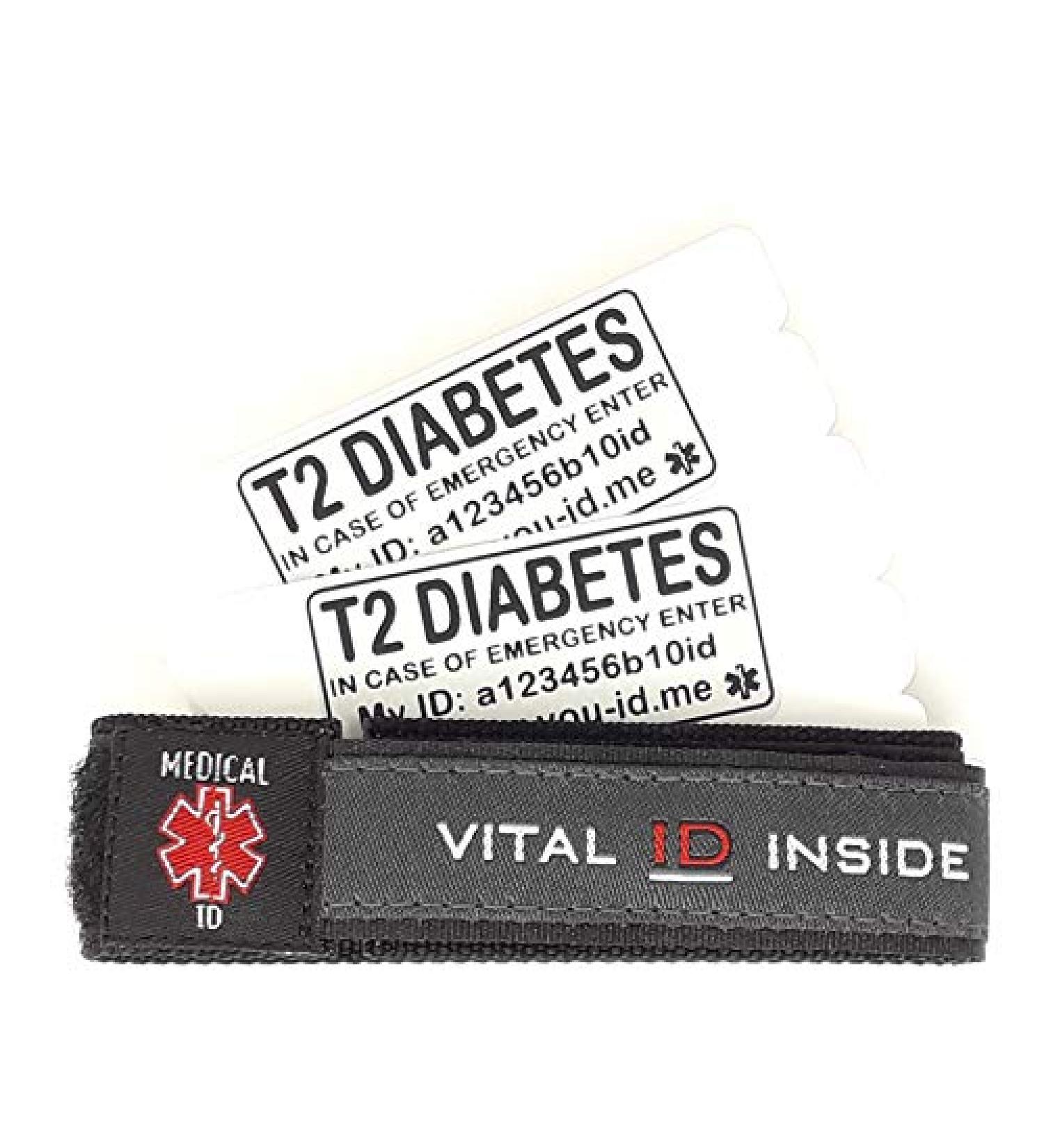 Diabetes bracelets type 2 Diabetic bracelet type 2 Diabetic kit bag essential Diabetes ID Bracelets Diabetic wristbands type 2 for FAST Awareness Medical ID for Men Women Child Adult Teen Charcoal - Buy Online on GoSupps.com