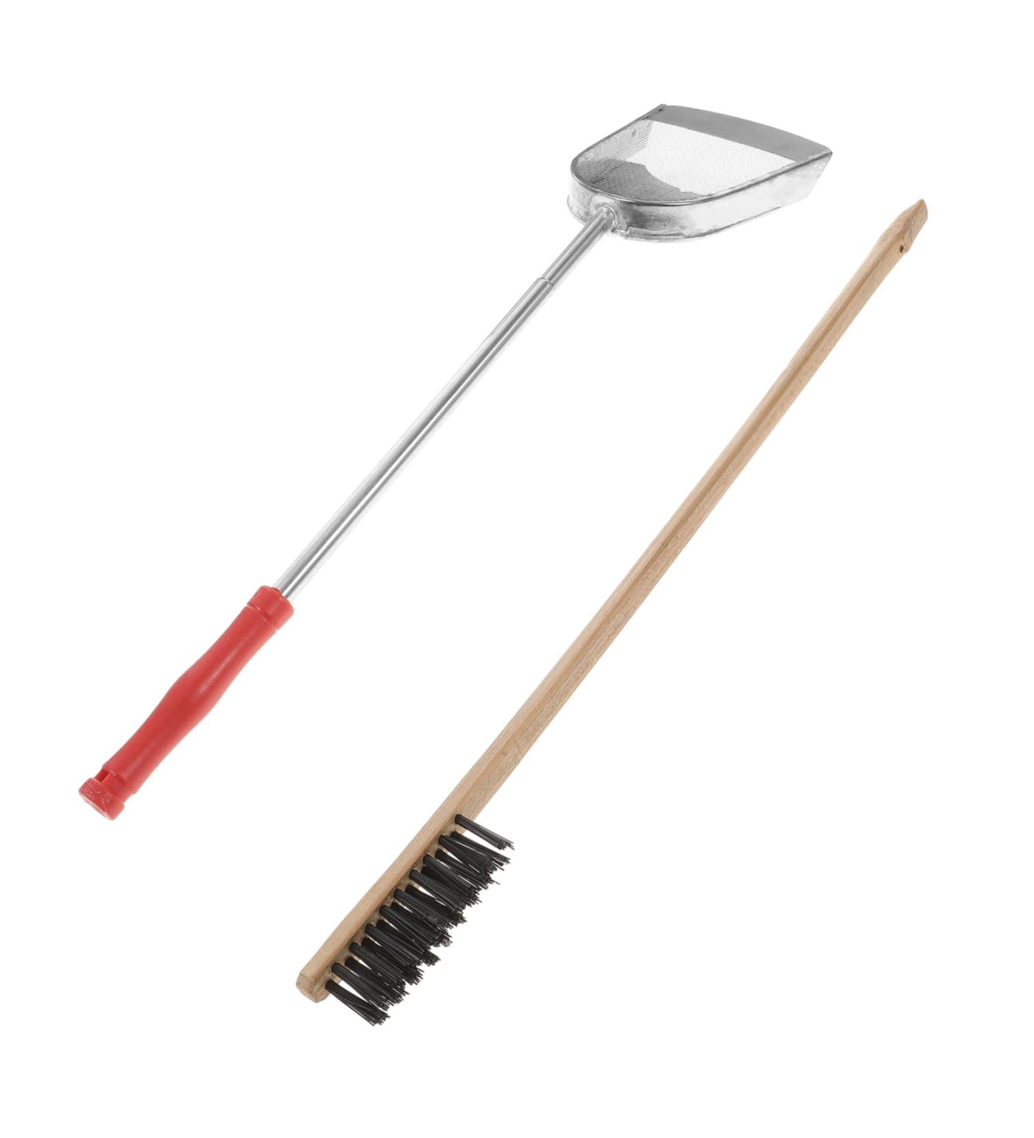 Housoutil 2pcs Set Cage Birds and Wooden Accessory Supplies Shovel Steel Long Parrot for Cleaning Brush Pet 7x9cm Assorted Color - Buy Online on GoSupps.com