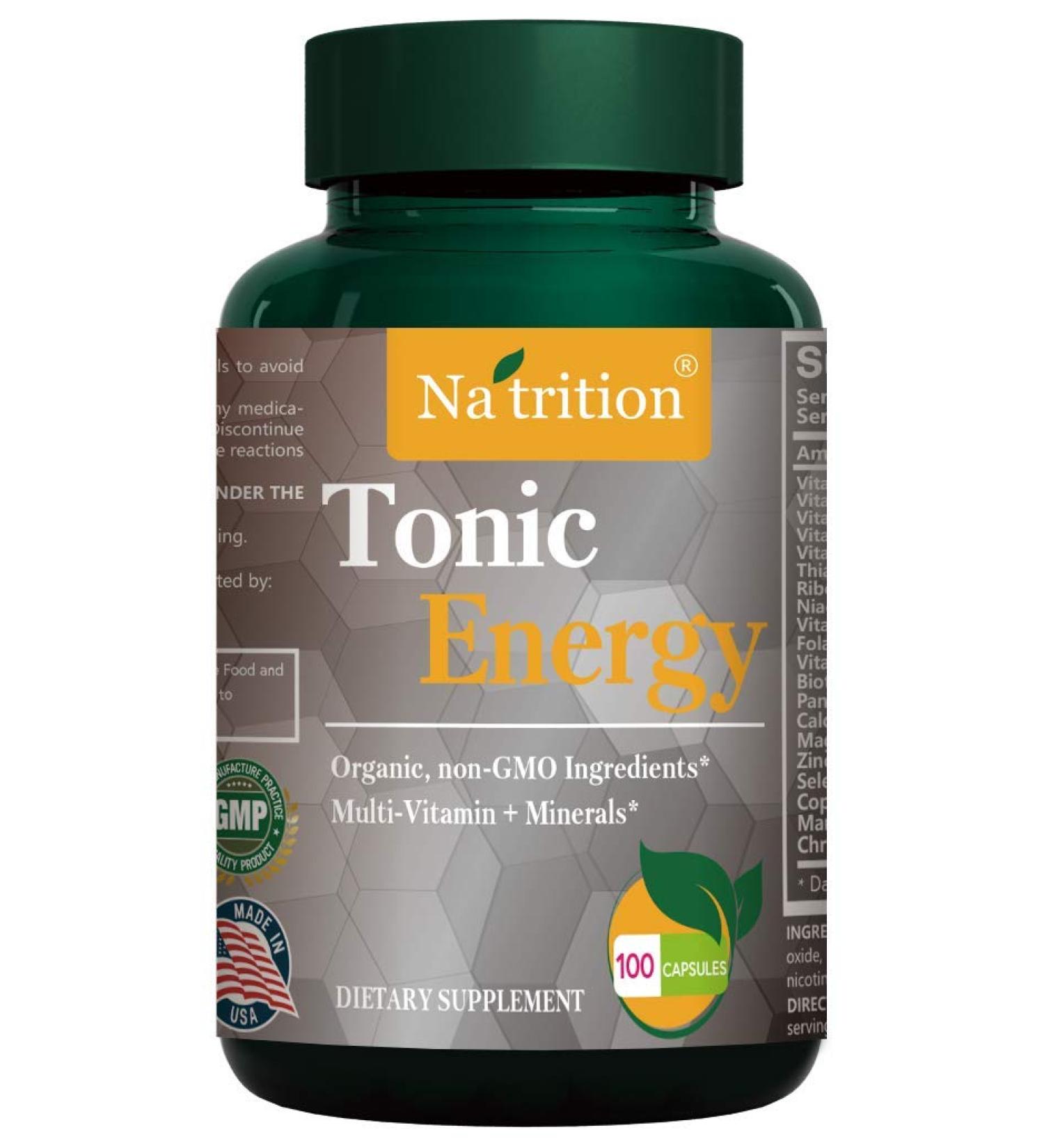 Na'trition Tonic Energy MultiVitamin Capsules - 100 vaggie Capsules