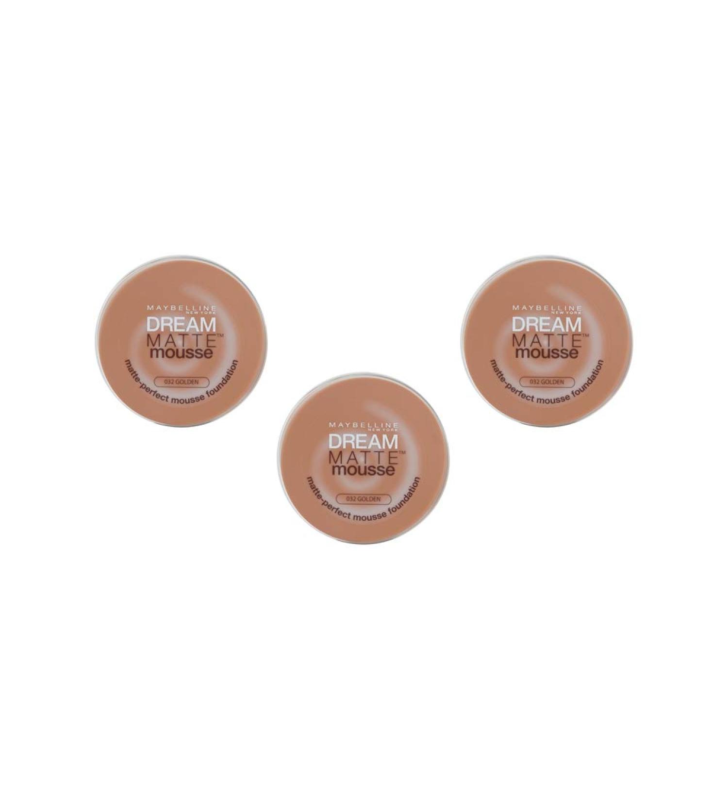 Maybelline New York Dream Mat Mousse 32 Golden Pack of 3 (3 x 18 ml) - Buy Online on GoSupps.com