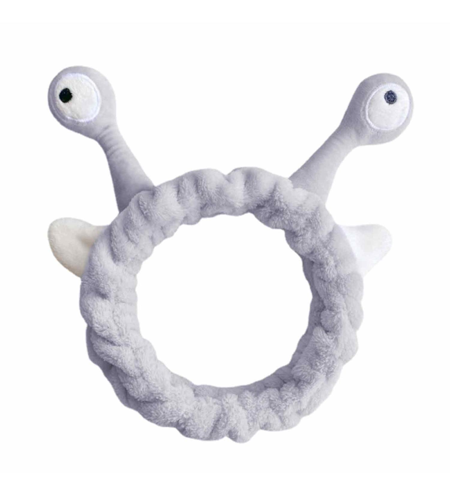 Makeup Headband - Adjustable Makeup Headband Elastic Plush Snail Eyes Headbands For Women | Cartoon Flufy Face Washing Head Hoop Cute Hair Accessories For Spa Exercise Fix Hair/5.9 * 3.93in Gray - Buy Online on GoSupps.com
