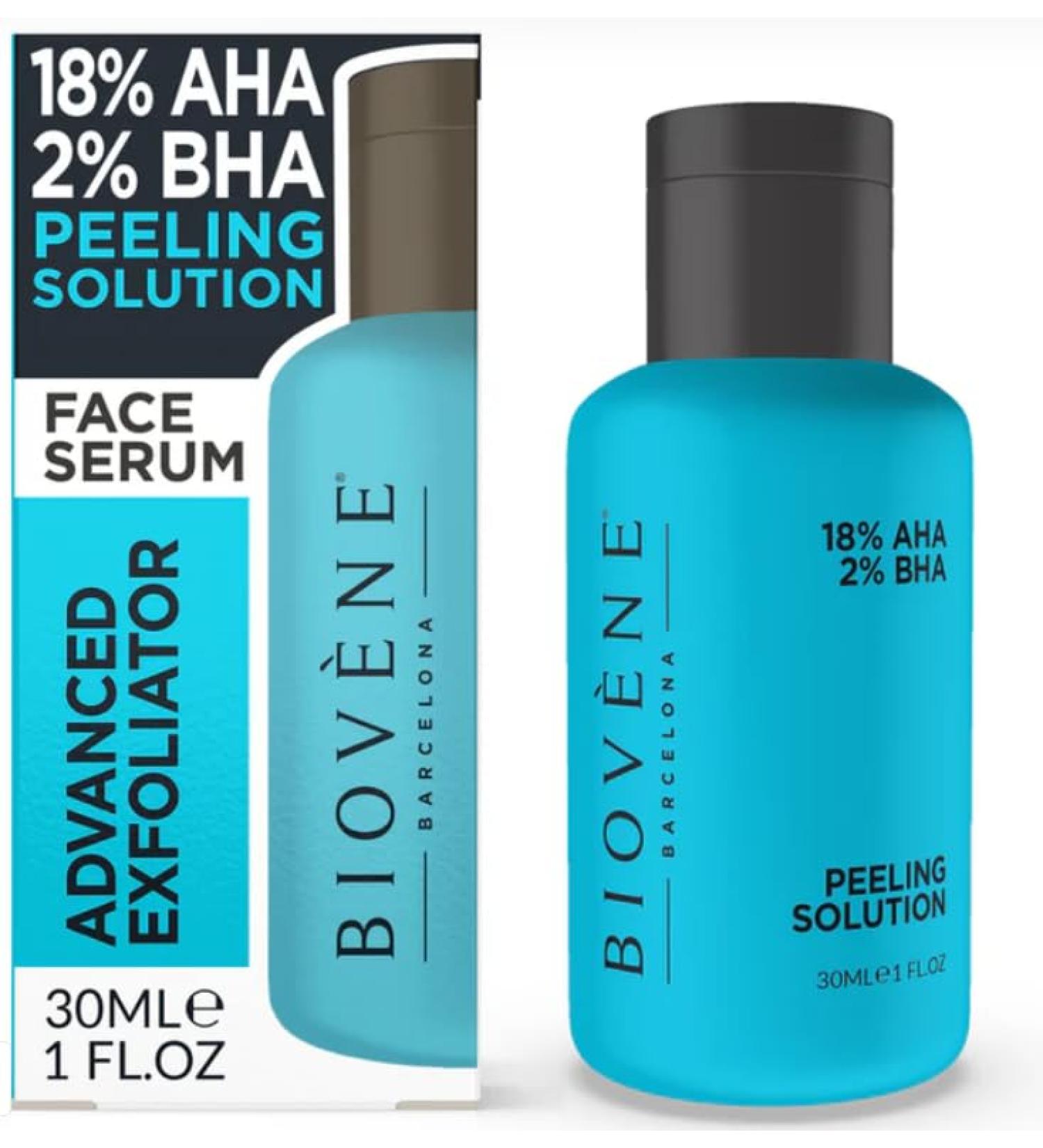 Biovene Barcelona PEELING SOLUTION 18% AHA + 2% BHA Facial Serum Treatment 30ml