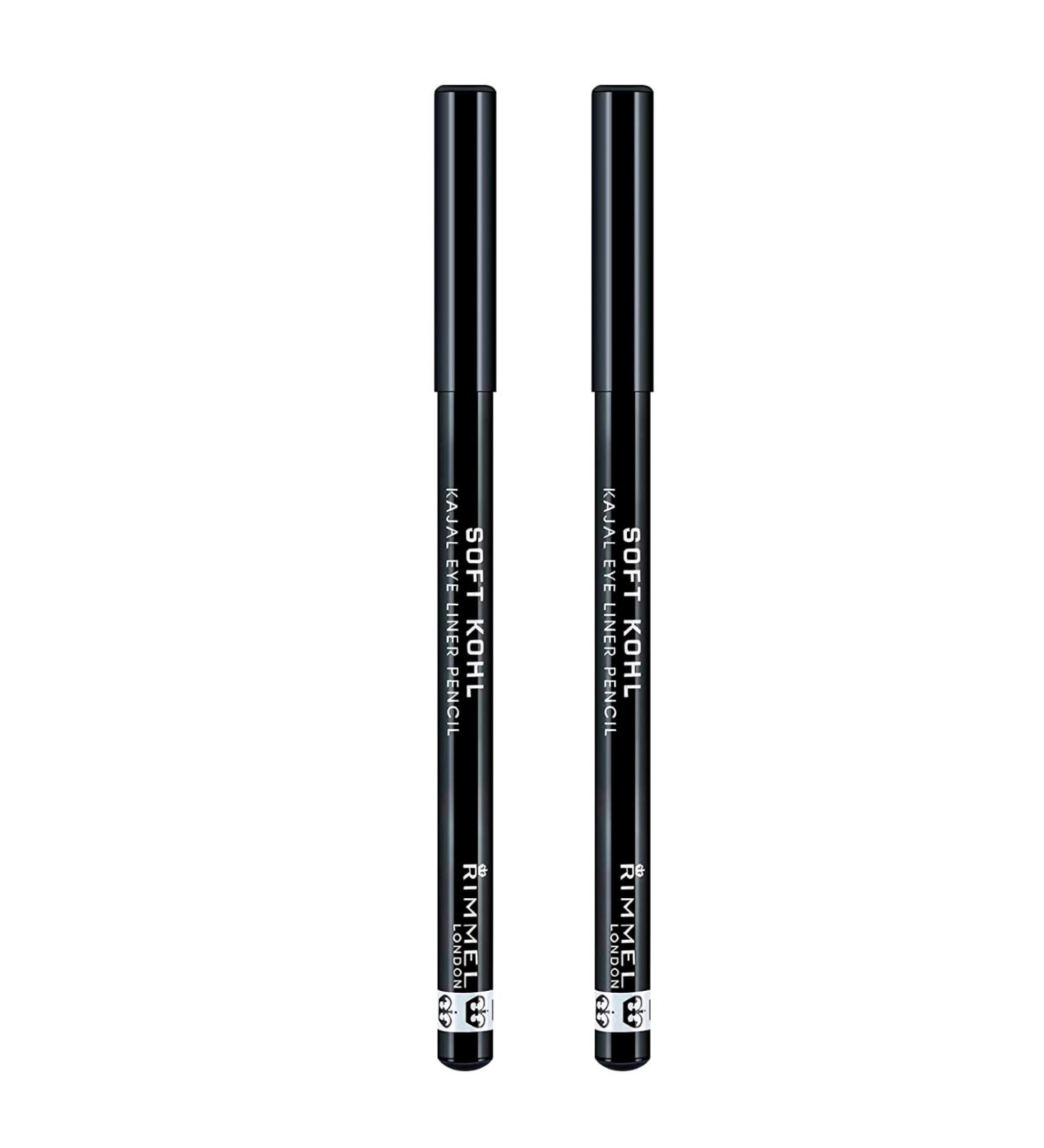 Rimmel London Soft Kohl Kajal Crayon Yeux Doux Texture Longue Pouss e Couleur 061 Jet Black - 2 Crayons - Buy Online on GoSupps.com