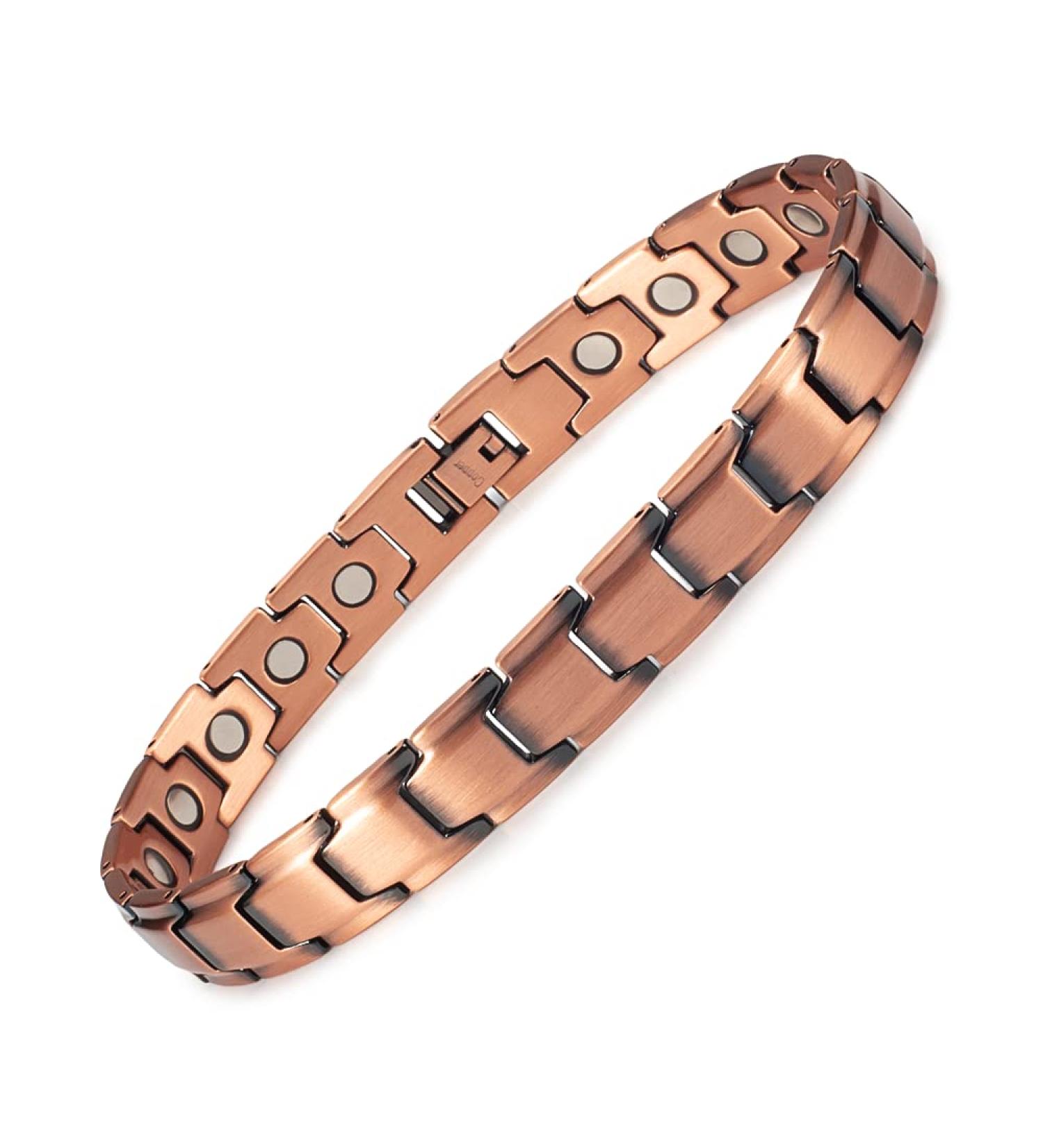 YINOX Men's Health Copper Magnetic Anklet for Arthritis - 26cm/12mm | Pain Relief & Wellness - Buy Online on GoSupps.com