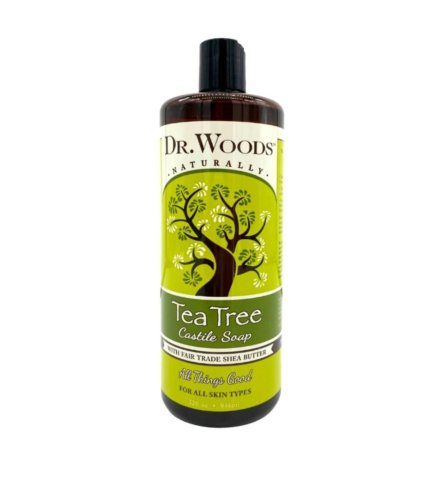 Dr. Woods Tea Tree Castile Soap w/ Organic Shea Butter - 32oz - Buy Online on GoSupps.com