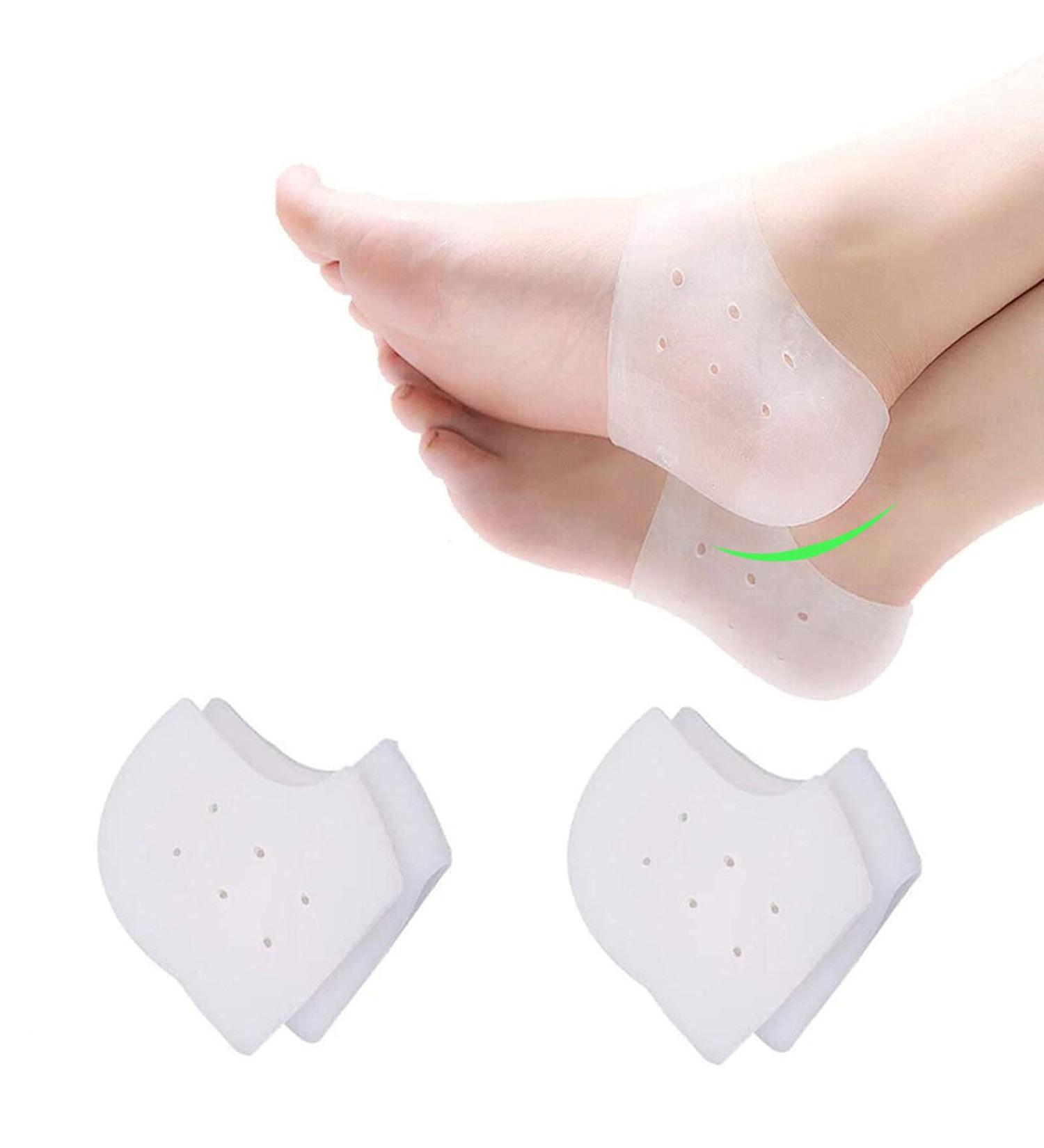 Silicone Heel Protector & Gel Heel Cups Set - Relief for Plantar Fasciitis Heel Pain & Blisters - 4 Pieces for Men & Women - Buy Online on GoSupps.com
