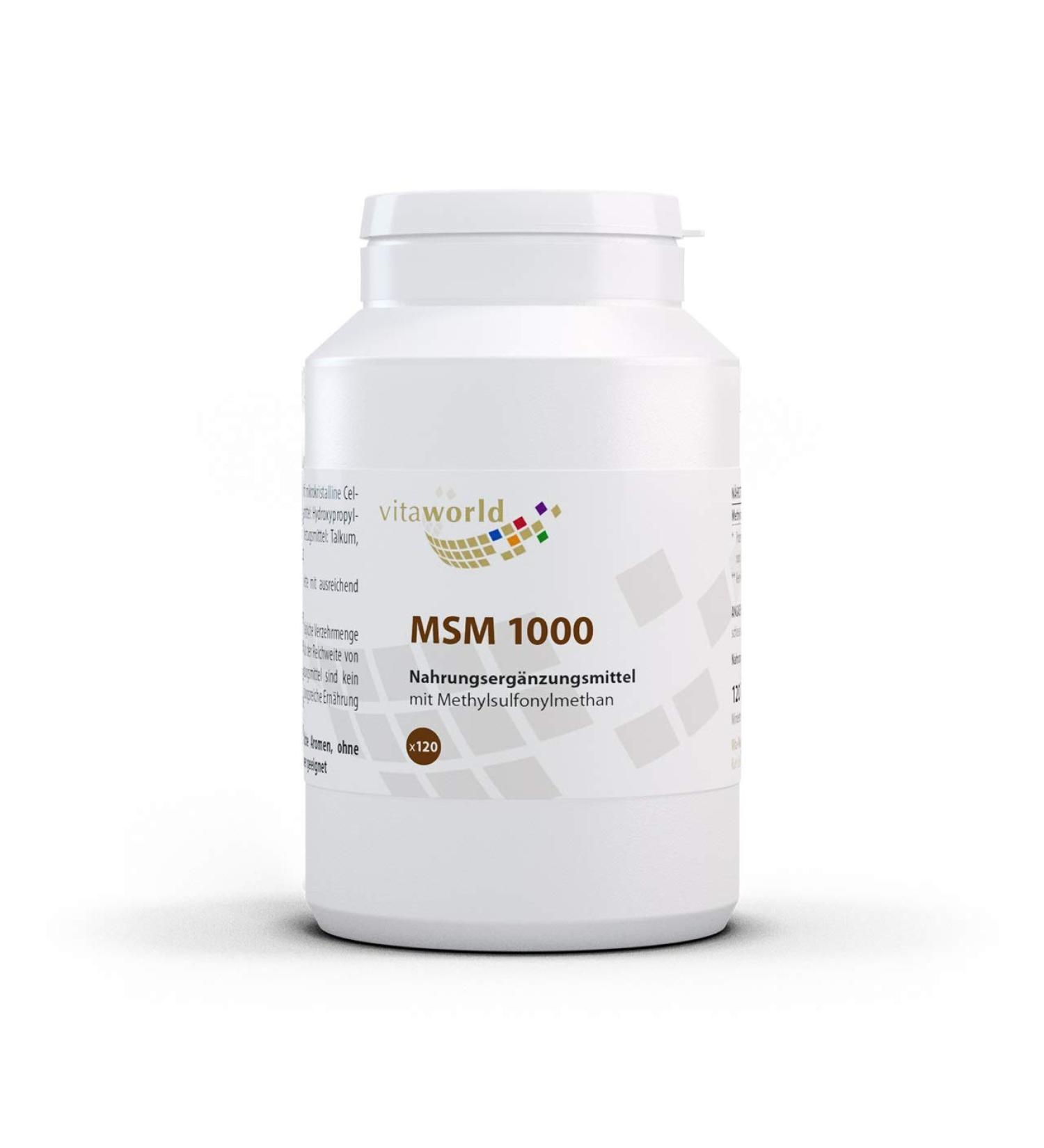 vitaworld MSM 1000 Vegan 1000 mg per tablet 120 tablets