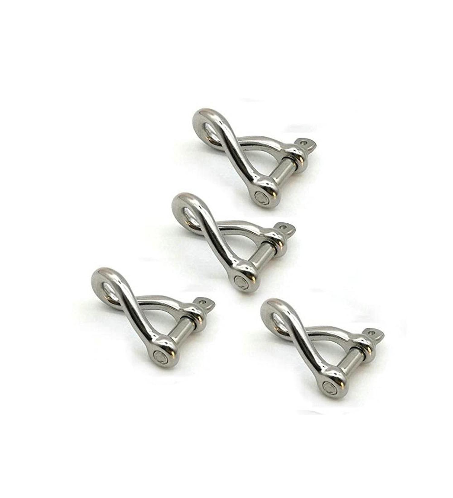 Stainless Steel 316 Mini Twist Shackle - 3/16 (5mm) - 4 Pcs | Marine Grade - Buy Online on GoSupps.com
