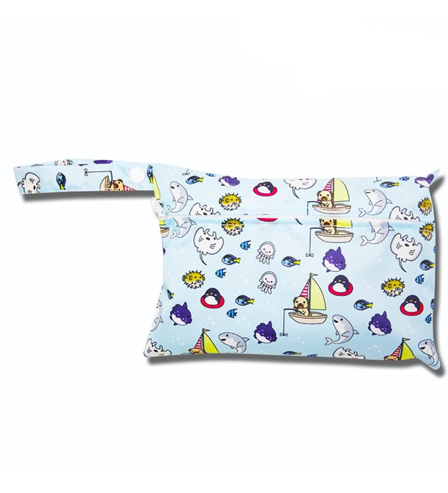 Egurs Wetbag Waterproof Reusable Diaper Bag - Marine Life Nappy Bag (22x15cm) | Shop Eco-Friendly Solutions - Buy Online on GoSupps.com