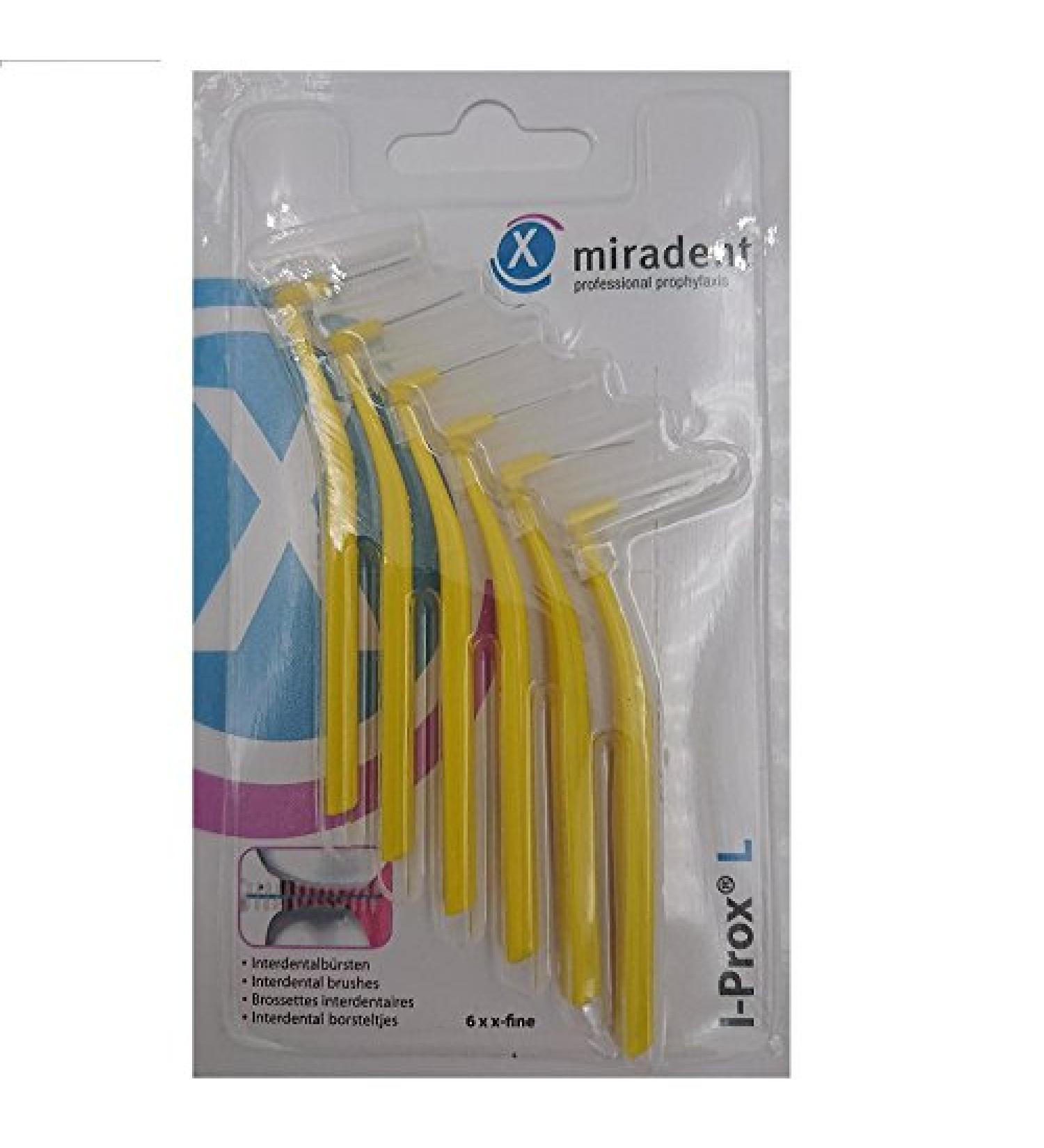Mirandent Professional Prophylaxis - I-Prox L Interdental Brushes Set Yellow Pack of 4 (4 x 6 pieces)