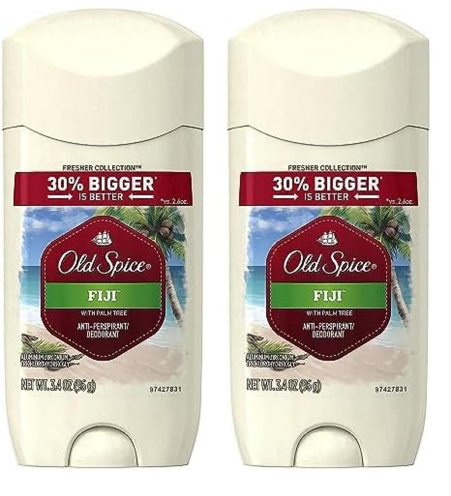 Old Spice Fresher Collection Men's Anti-Perspirant and Deodorant Fiji Scent - 3.4 Oz (Pack of 2) 3.4 Ounce (Pack of 2) Fiji - Buy Online on GoSupps.com