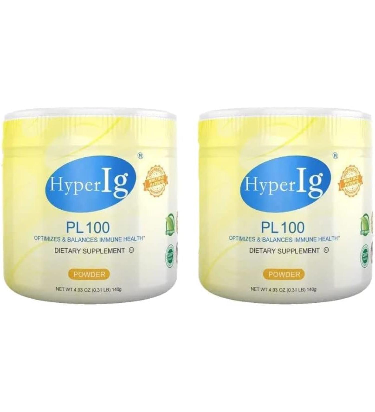 HYPERIG PL-100 Egg Protein Powder Hyperimmune Egg Supplements 140g - Immune Boost Digestive Health Joint Care Energy & Muscle Strength Gluten-Free (2-Canisters) - Buy Online on GoSupps.com