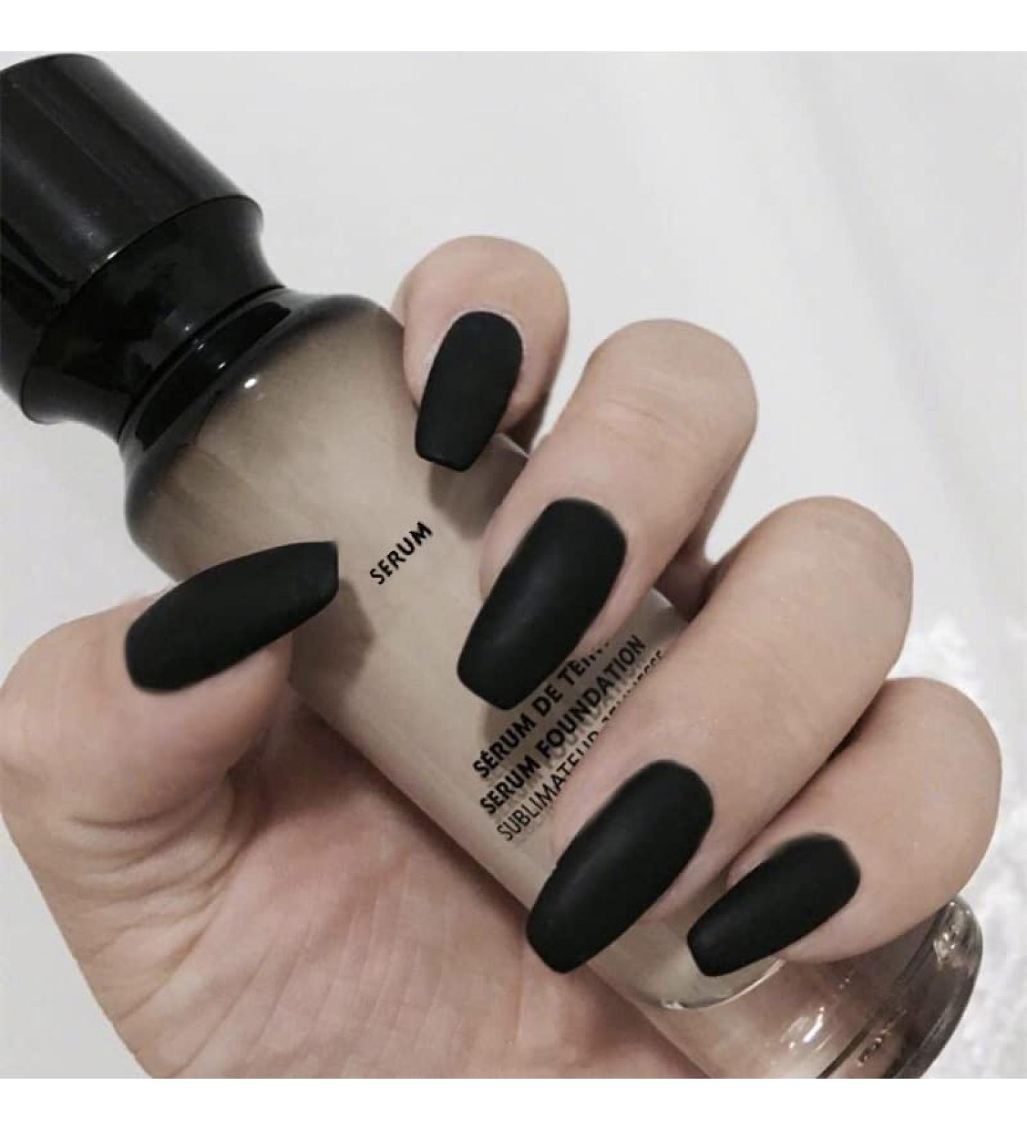 24pcs Press On Nails Medium False Nail Natural Fake Nail with Nail Glue and Adhesive Taps Faux Ongles Coffin Matte Eleganat - Buy Online on GoSupps.com