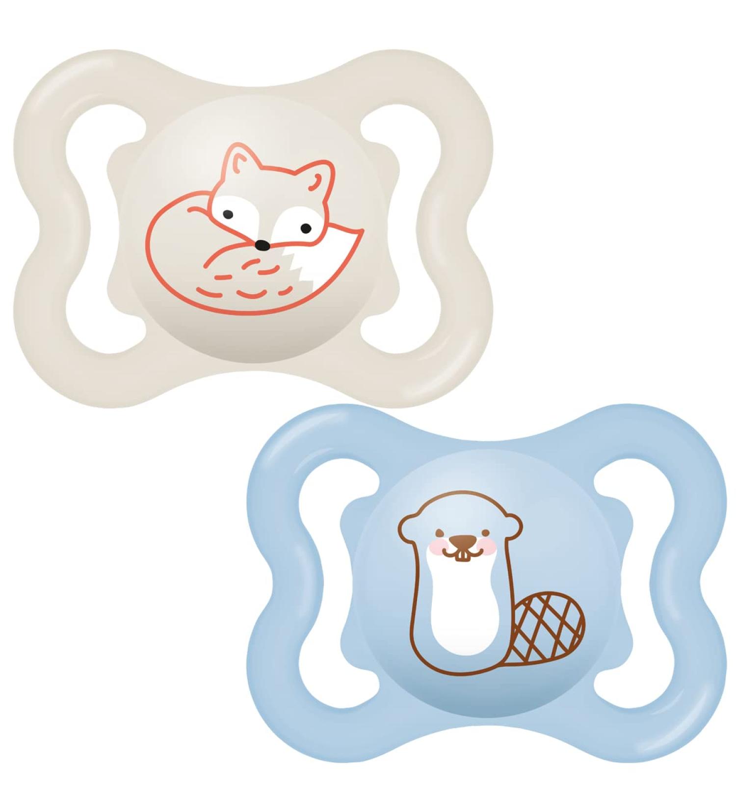 Buy Mam Air Baby Pacifier 0+ Months (2 Pack) - Sterilizable Travel Case Blue/White Designs | Essential Baby Products - Buy Online on GoSupps.com
