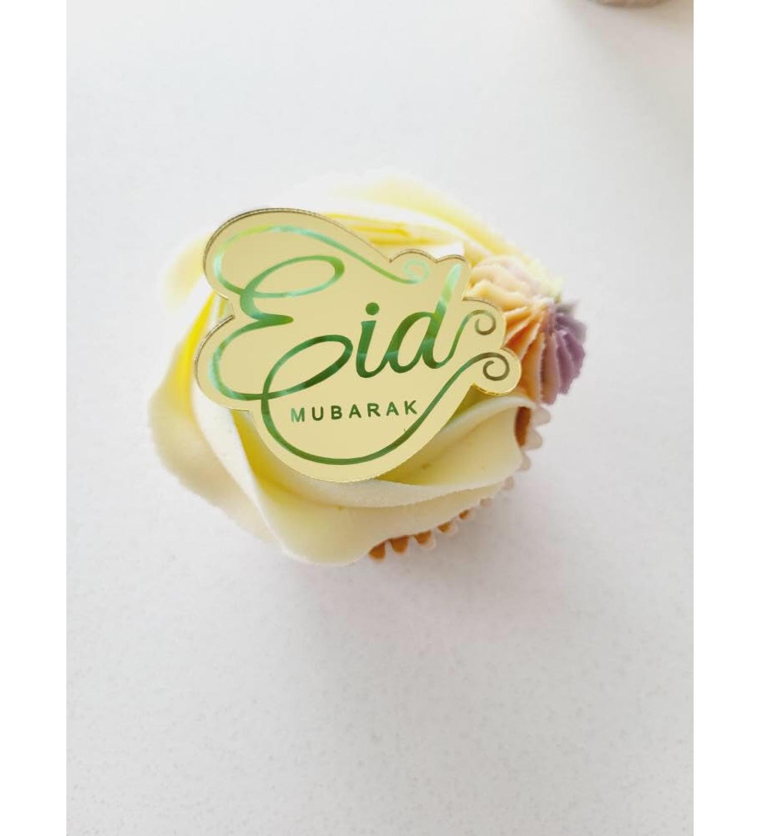 6 Eid Mubarak Cupcake Disc Toppers Gold Eid Cupcake Discs Eid Cake Toppers Eid Gift Tags Gift Wrapping Eid Gift Charms Eid Cake Decorations. - Buy Online on GoSupps.com
