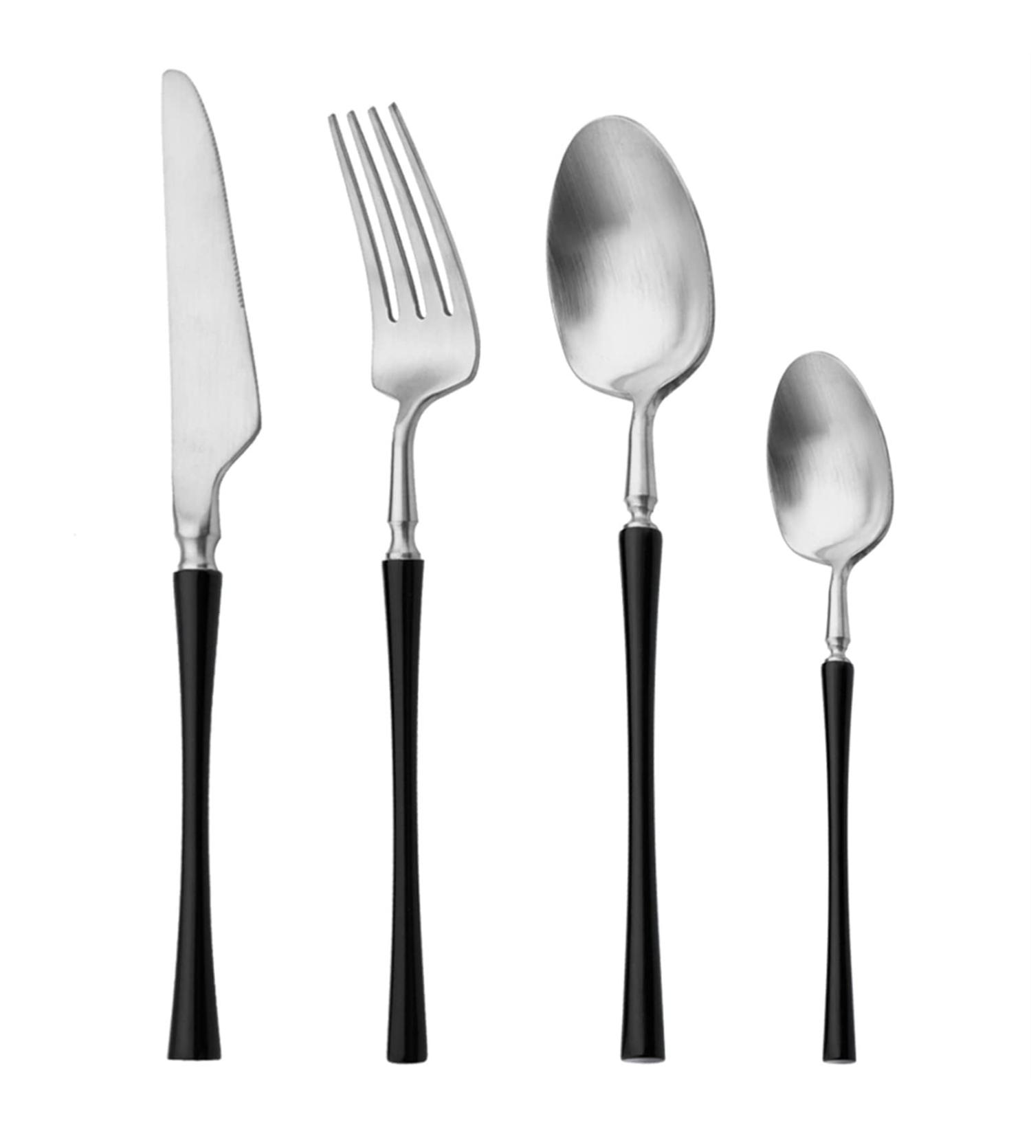 Flatware Sets 2/4/6Set Matte Western Pink Gold Tableware Fork Knife Spoon 18/10 Stainless Steel Dinnerware Cutlery Set Kitchen Flatware Set (Color : Gold Size : 6Set) - Buy Online on GoSupps.com
