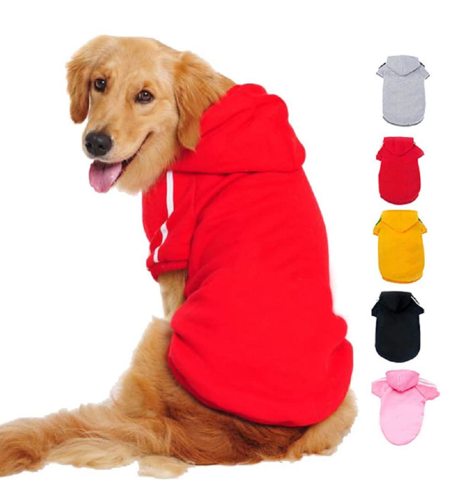 Ducomi 100% Cotton Dog Sweatshirt - Warm Monochrome Coat for Dogs of All Sizes (XS to 9XL) - Stylish Red Sweater for Small & Large Breeds - Buy Online on GoSupps.com