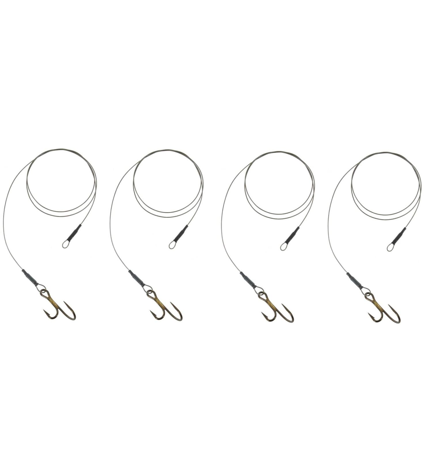 Set of 4 Jenzi Rig Ryder Hooks - 7x7 50cm 15kg Hecht & Zander - Loop Hook Sizes 1/0 2/0 3/0 + Free Petri Heil! Sticker - Buy Online on GoSupps.com