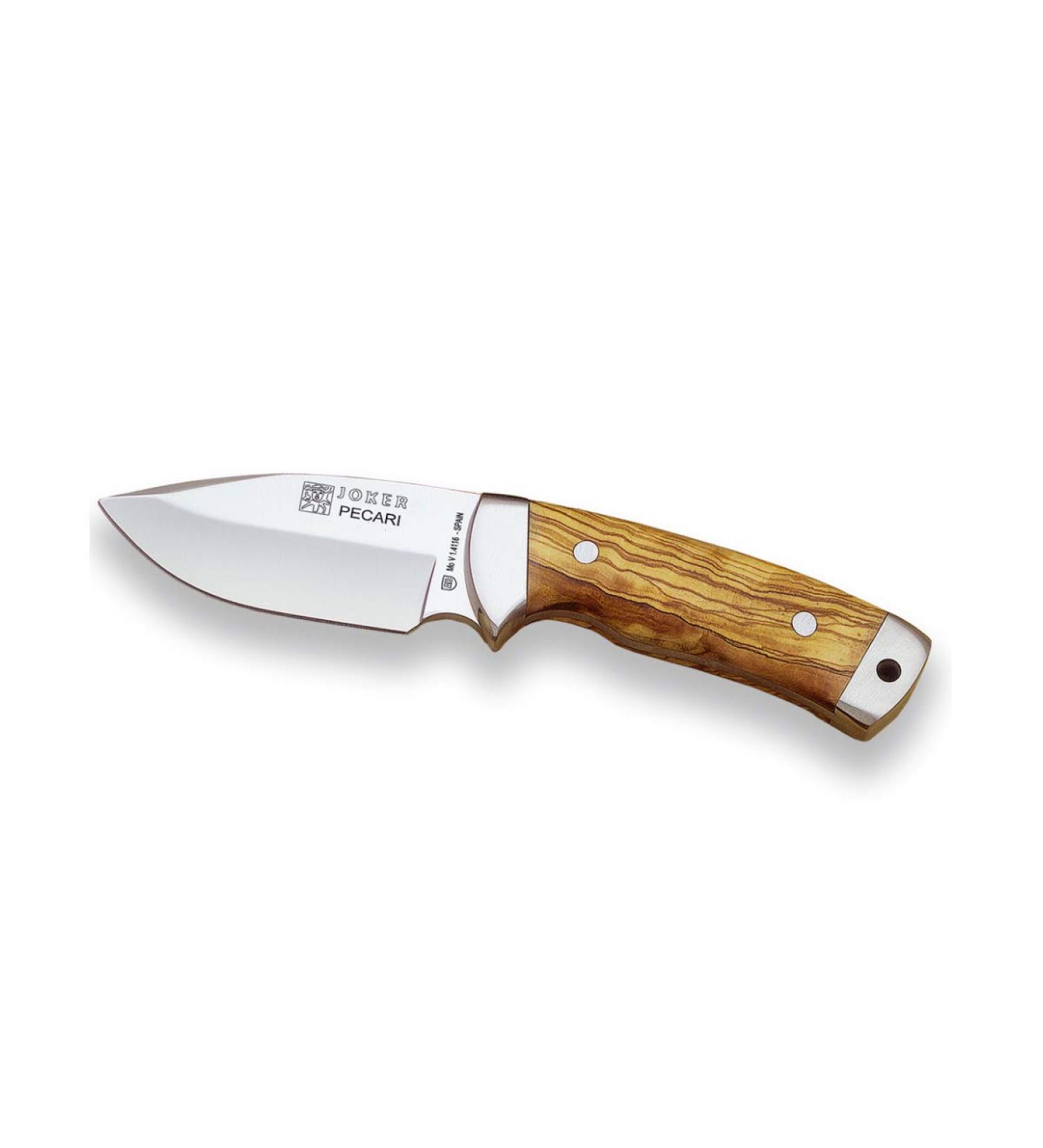 Joker CO20 Knife - 8.5 cm Mova Blade Stainless Steel Clamp Olive Wood Handle - Ideal for Fishing Hunting Camping & Hiking - Buy Online on GoSupps.com