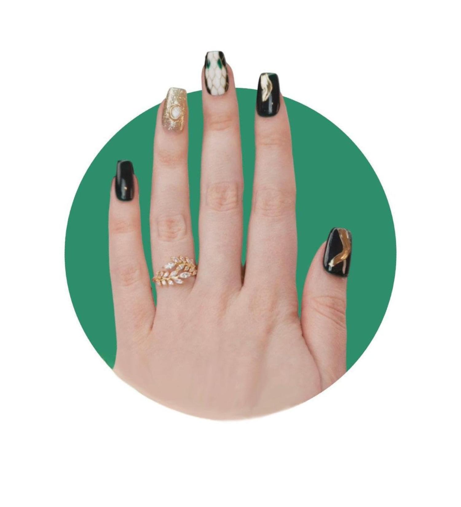 TUGE NAIL Blossom Series 100% Handcrafted Press On Nails Nail Art Cat's Eye Effect French Tip Nail C Long(19mm) (Theme B M Standard Size ) Theme B M Standard Size  - Buy Online on GoSupps.com