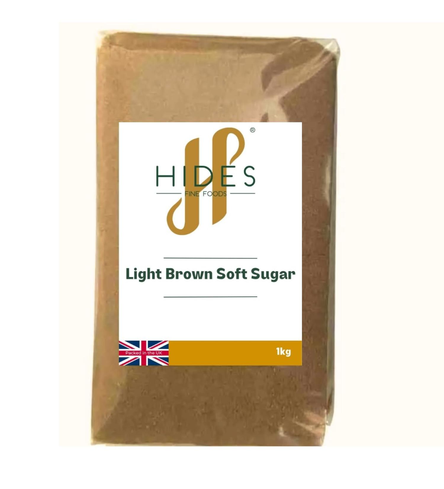 Hides Fine Foods Light Brown Soft Sugar 1kg - GMO-Free, Suitable for Vegetarians - Ideal for Baking, Cookies, Caramel, Pies, Brownies, Desserts, and Cooking - Buy Online on GoSupps.com