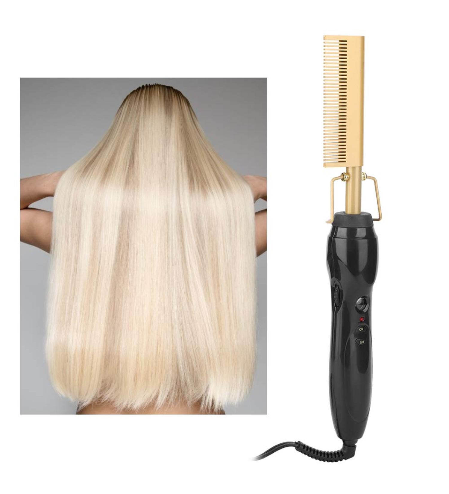 Professional Alloy Electric Hair Straightener Comb | 450 F High Heat Ceramic Styling Tool with Digital Display | Worldwide Shipping - Buy Online on GoSupps.com