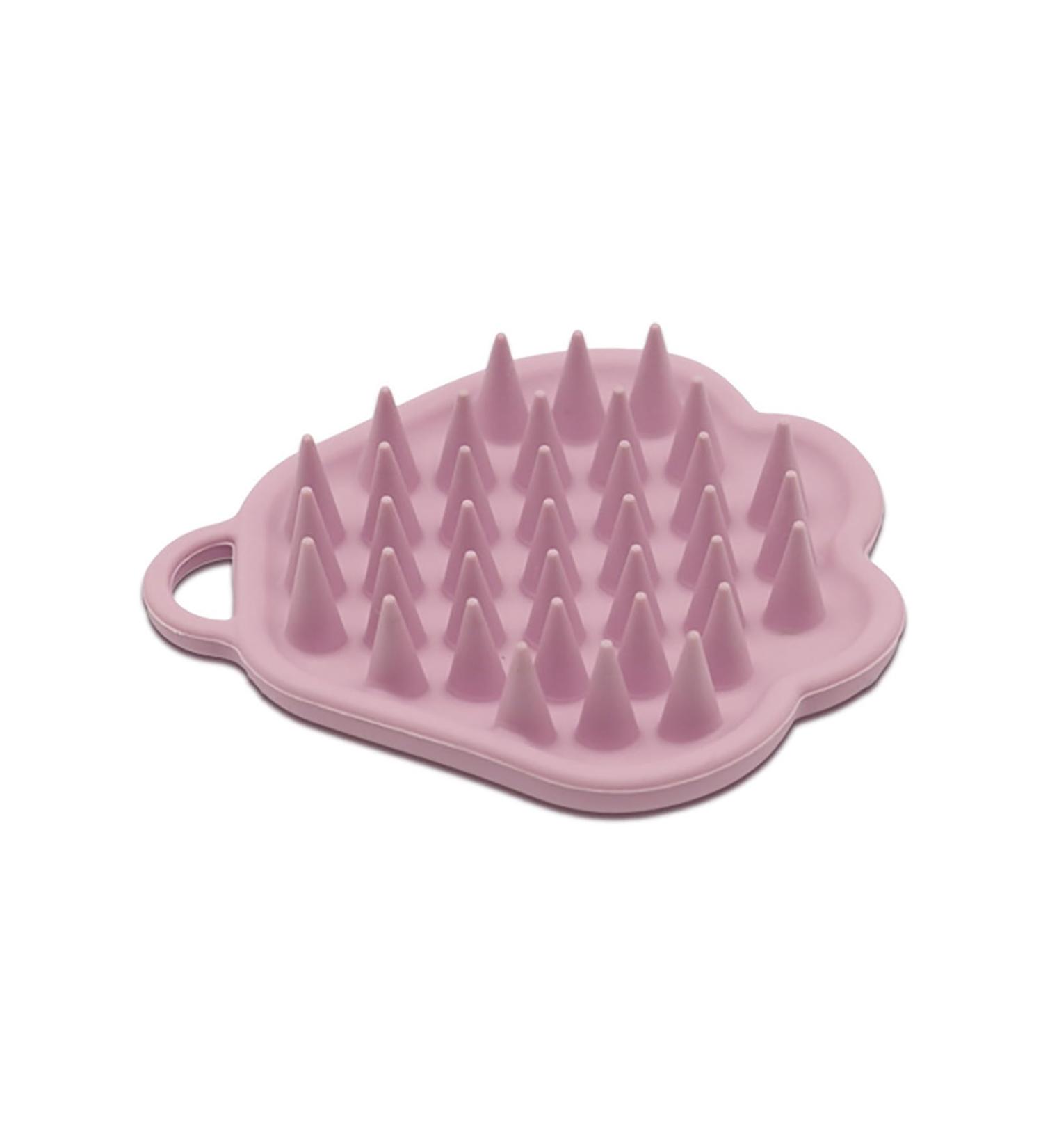 AQSQWQ Scalp Massage Brush | Silicone Shampoo Brush for Head Massage & Peeling | Wet & Dry Use | Improves Scalp Blood Flow | Pink - Buy Online on GoSupps.com
