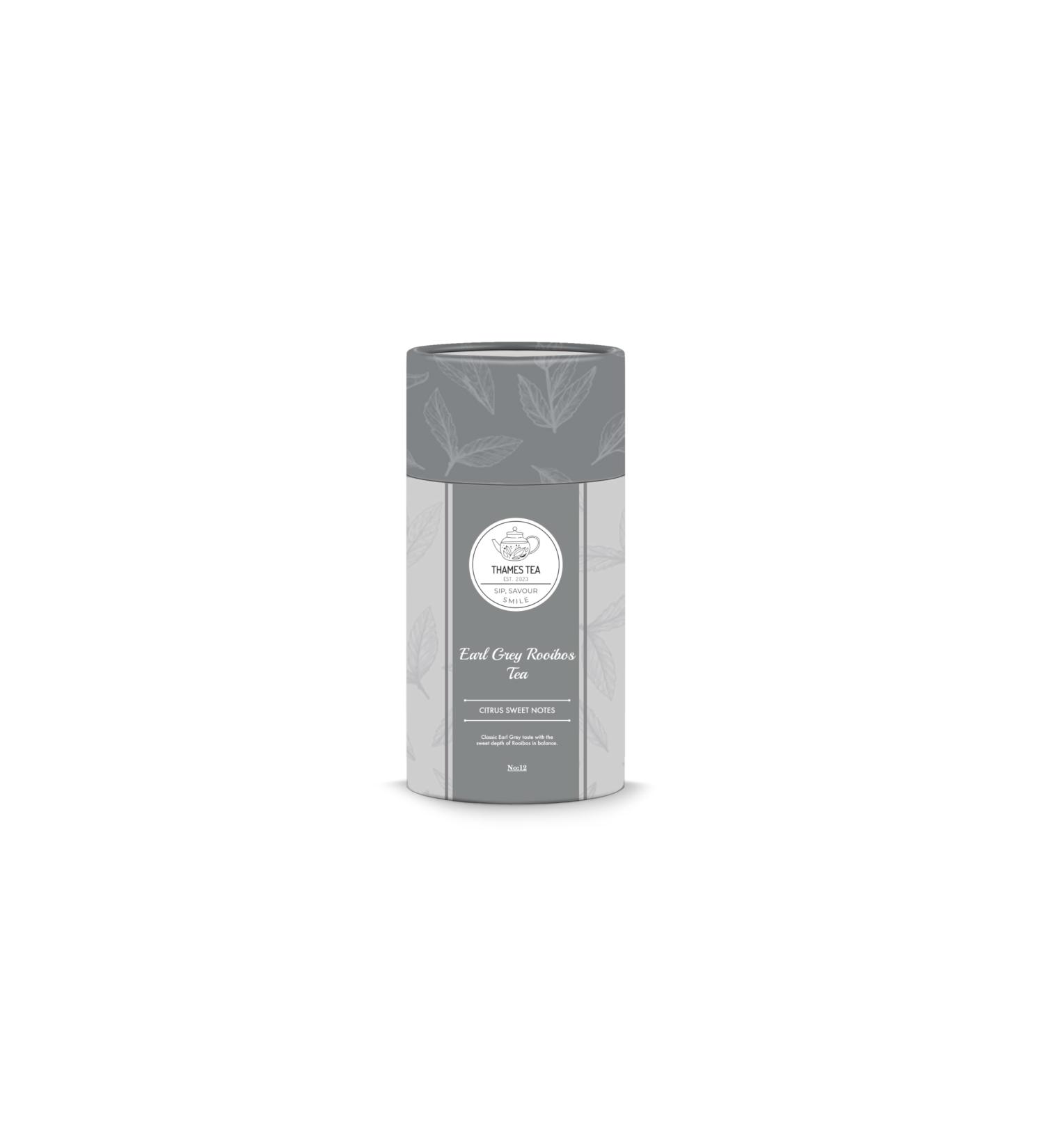 Thames Tea Tubebox - Premium Flavoured Loose Leaf Fruit & Herbal Tea for a Luxury British Tea Experience (Earl Grey Rooibos) - Buy Online on GoSupps.com