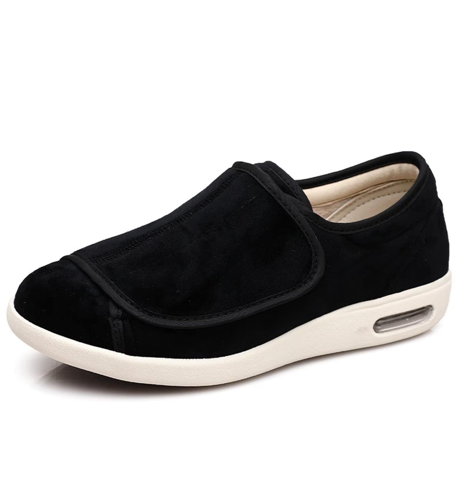 Men's Diabetic Shoes for Swollen Feet - Adjustable Large Size, Non-Slip, Heel Pain Relief - Black - Buy Online on GoSupps.com