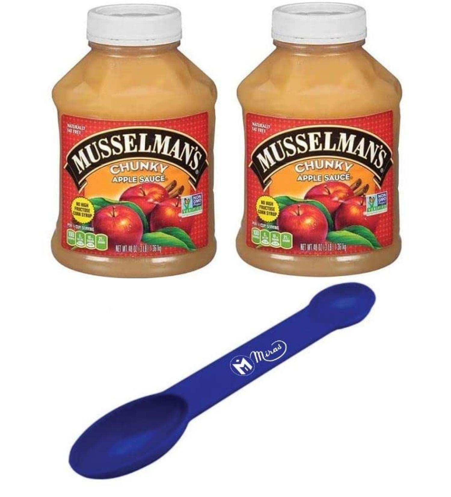 (Pack of 2) Musselman's Chunky Apple Sauce 48 oz - Free Miras 2-in-1 Measuring Spoon - Buy Online on GoSupps.com